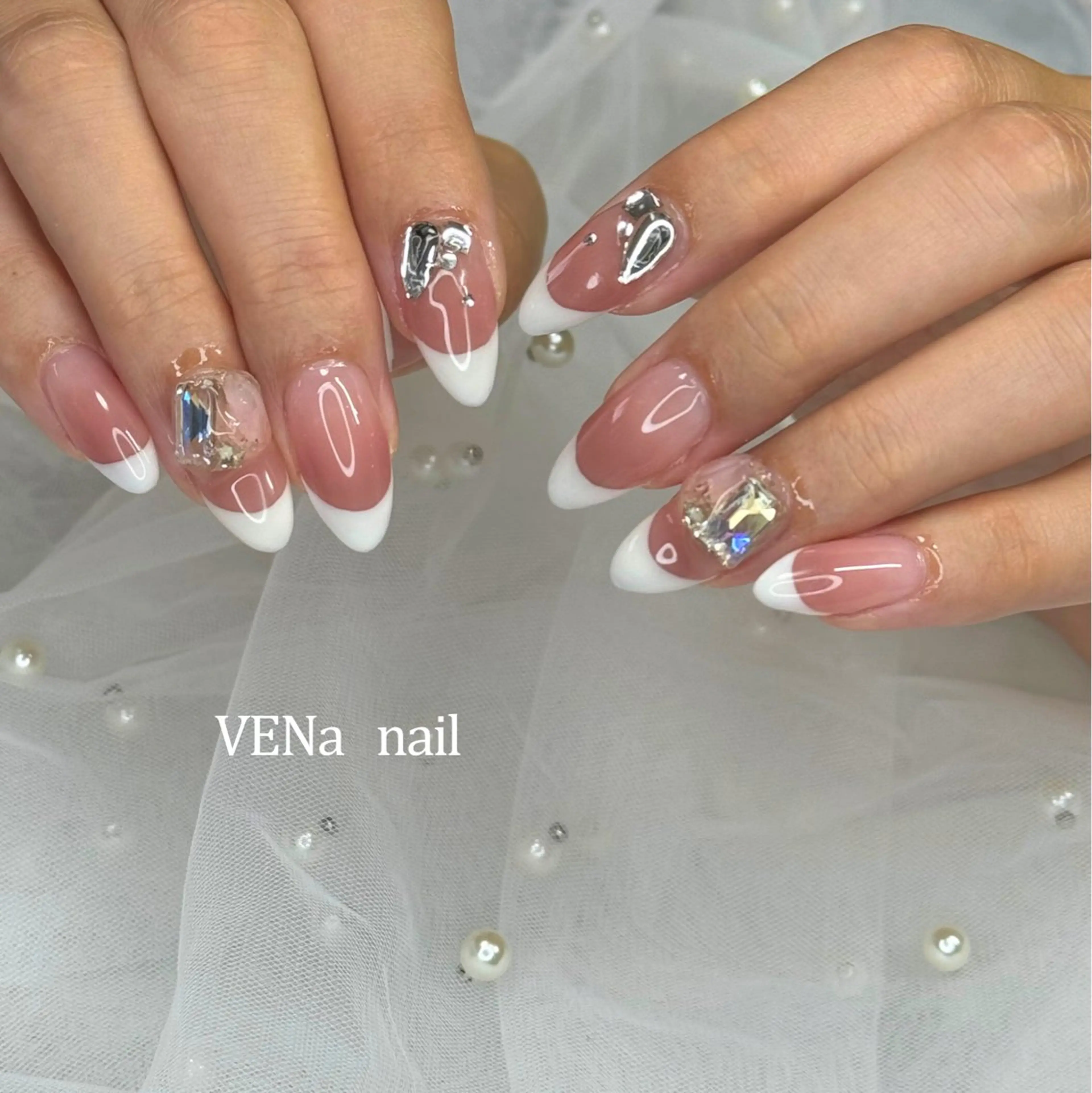 ネイル べっ甲ネイル フットネイル フレンチネイル シンプルネイル ワンホンネイル VENa eye＆ nail salonのネイルデザイン