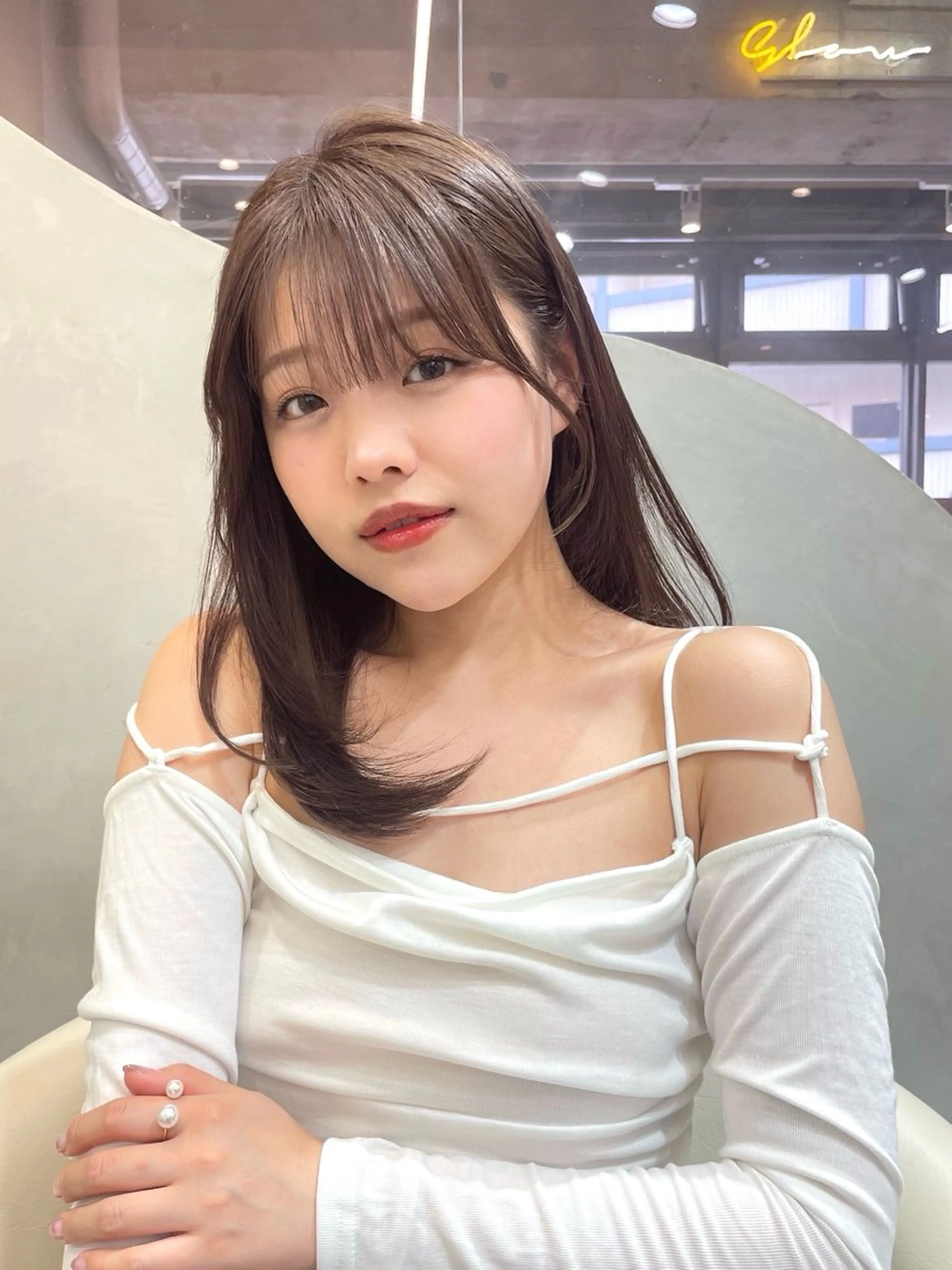 セミロング カット ヘアカラー トリートメント 🪽韓国ヘア髪質改善 🪽なるのヘアスタイル