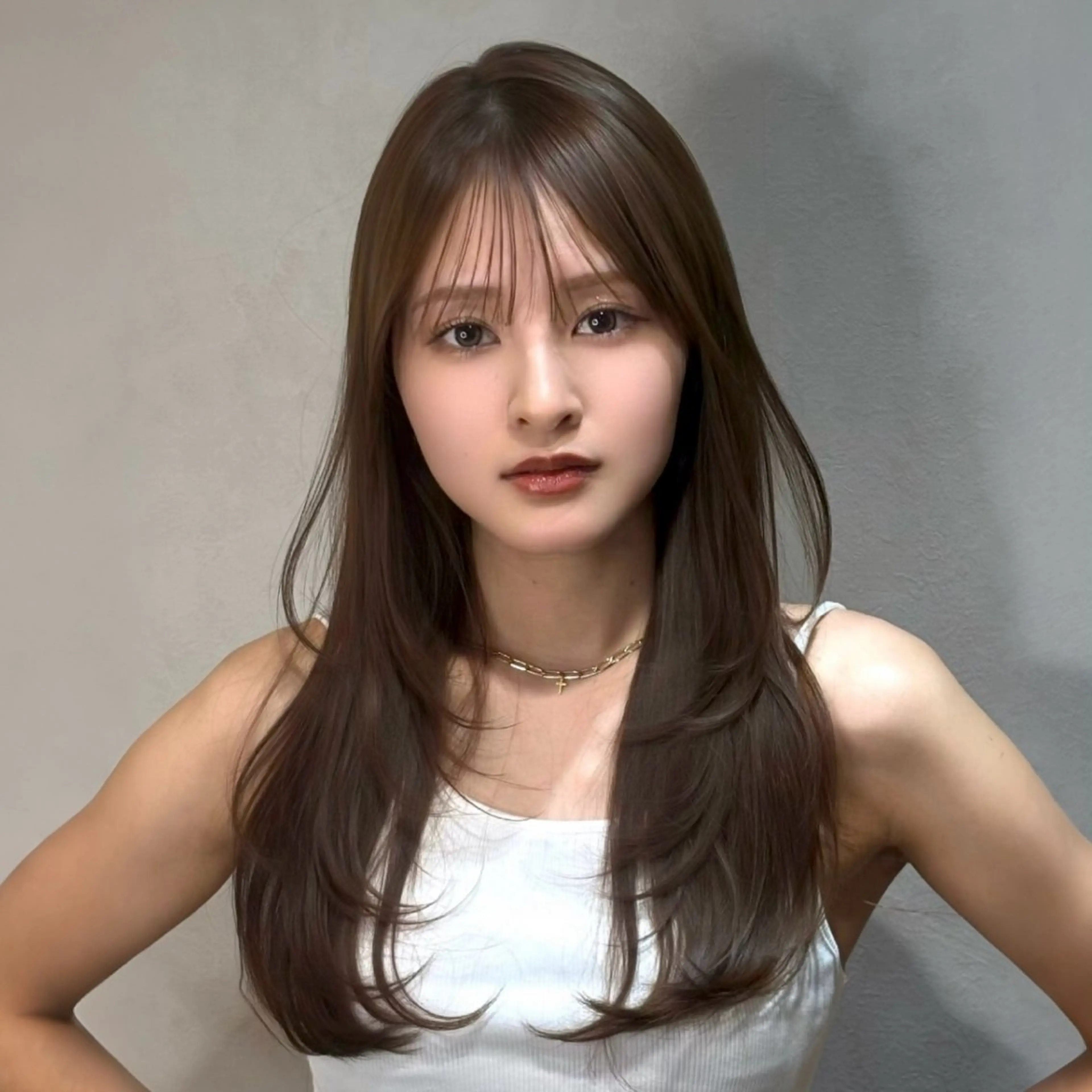 ロング カラー カット ヘアカラー トリートメント 銀座/韓国レイヤー髪 質改善/RYUのヘアスタイル