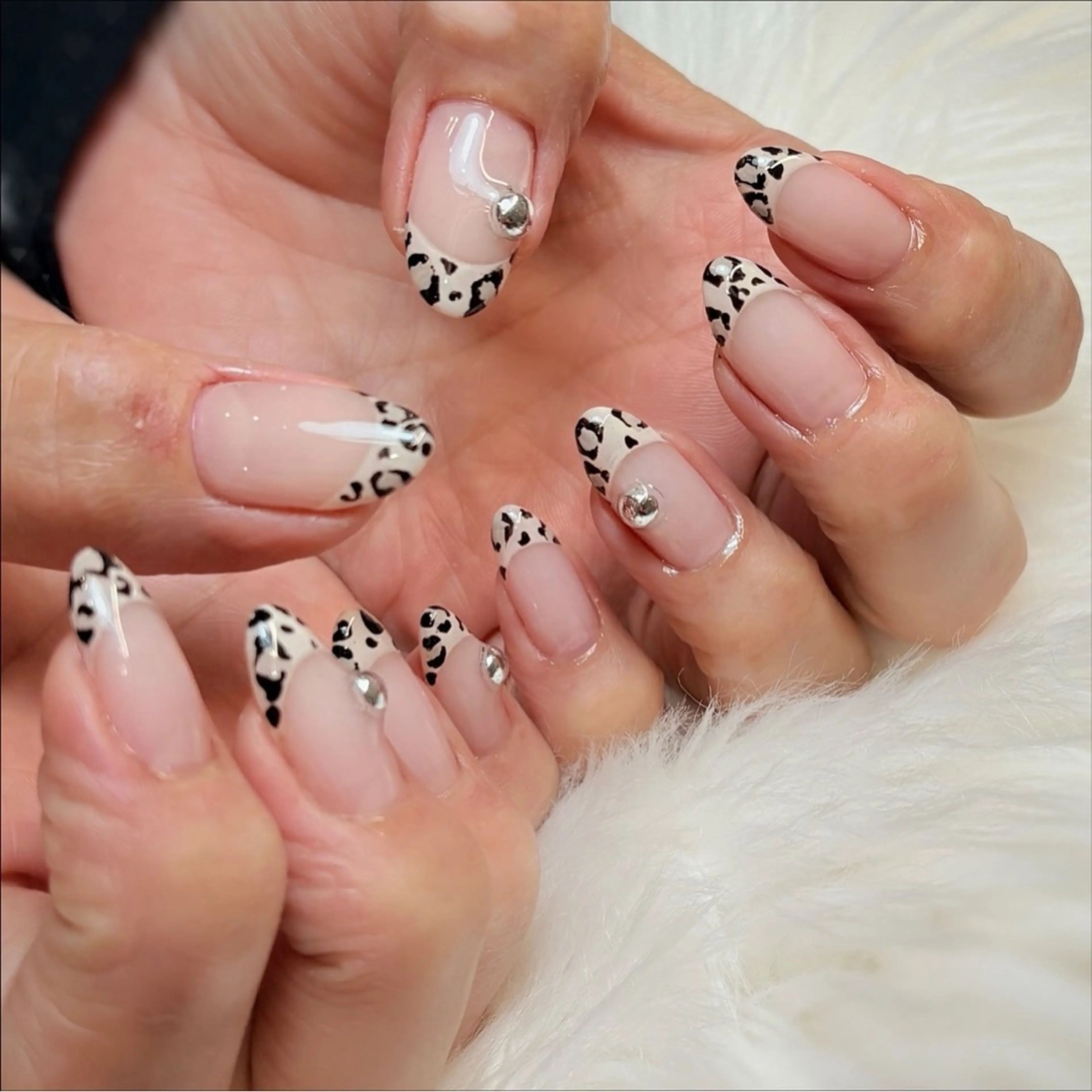 ネイル アニマル柄 フレンチネイル ハンドネイル Nail ameria megu所属・ameria meguのネイルデザイン