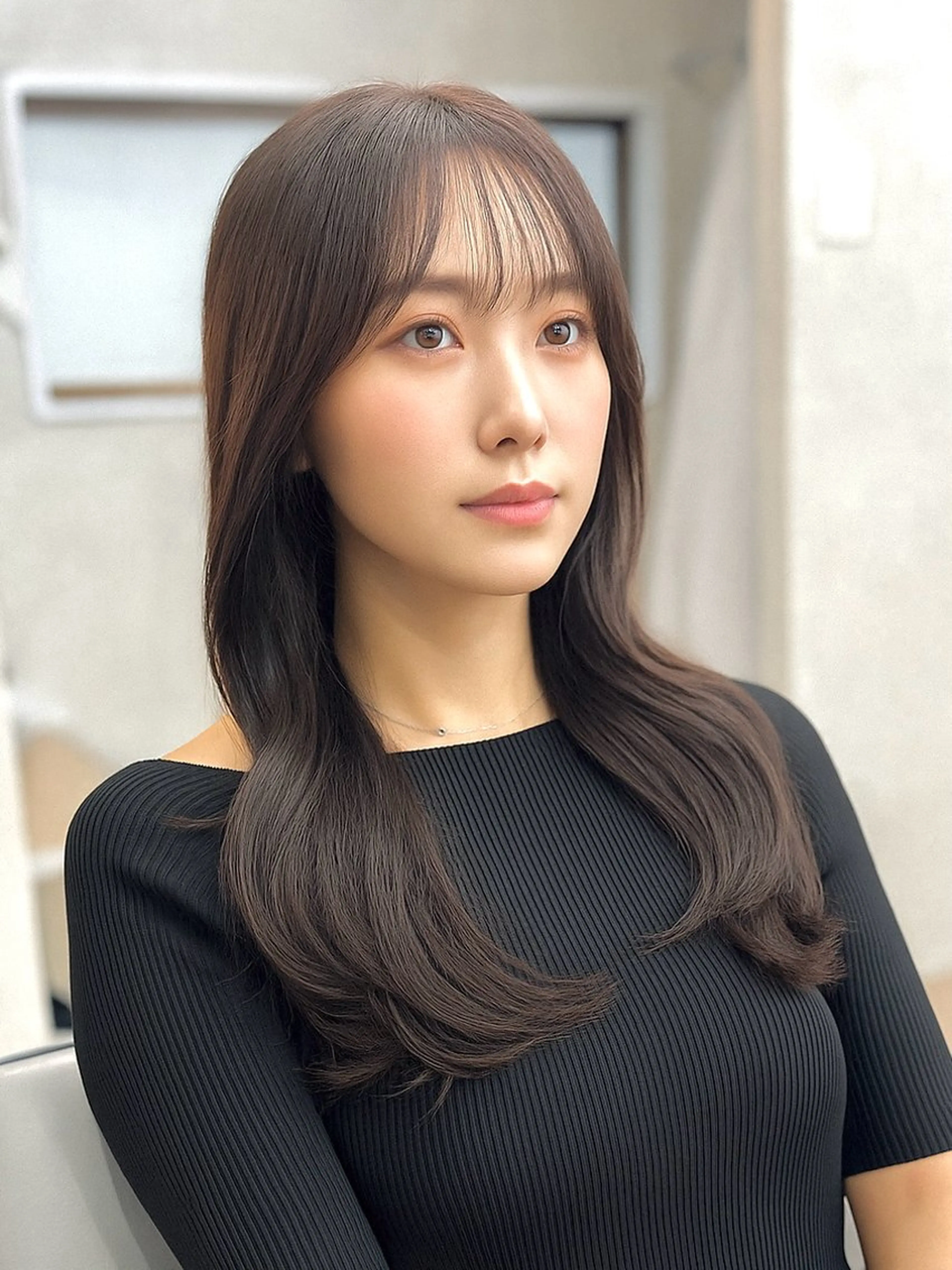 セミロング ✨韓国ヘア✨ レイヤー✂️鎌倉楓麻のヘアスタイル