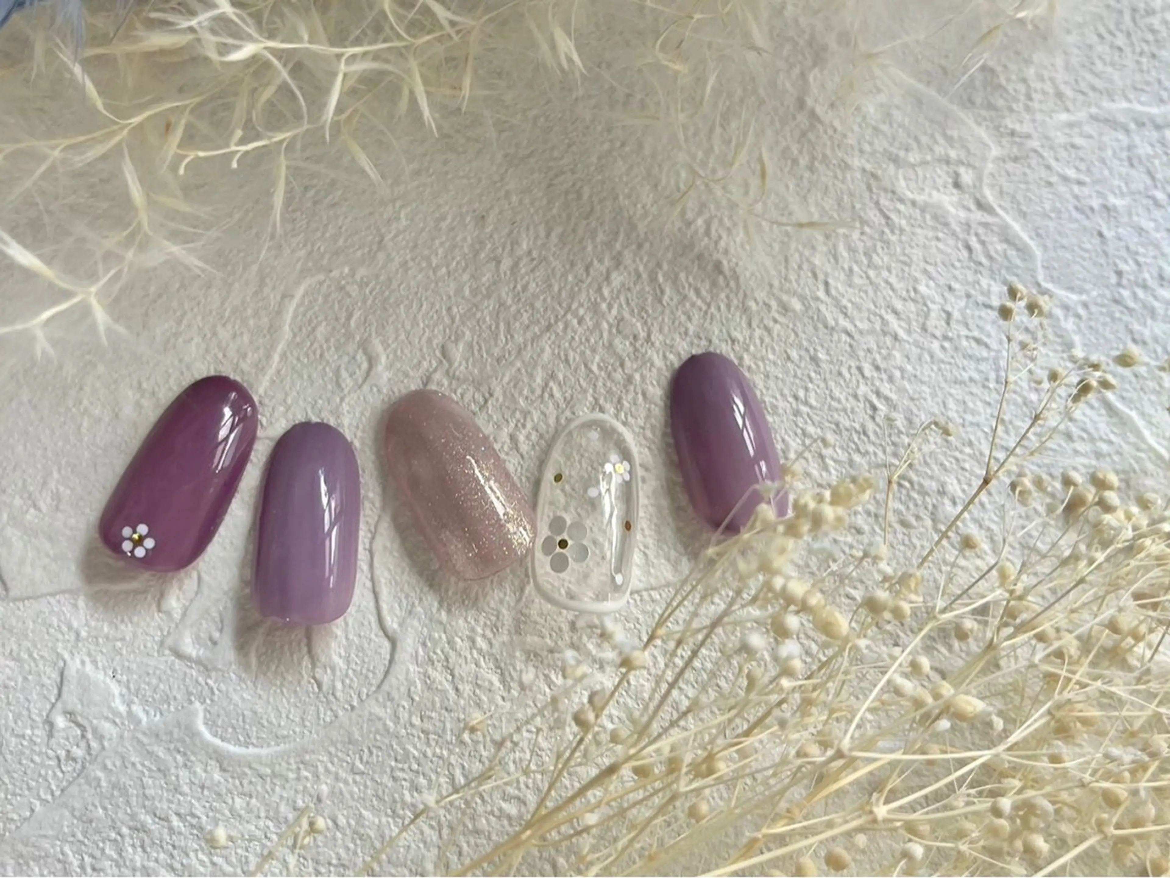 ネイル オーロラネイル 入学式 フットネイル フレンチネイル ジェルネイル Mogu nail 二子玉川のネイルデザイン