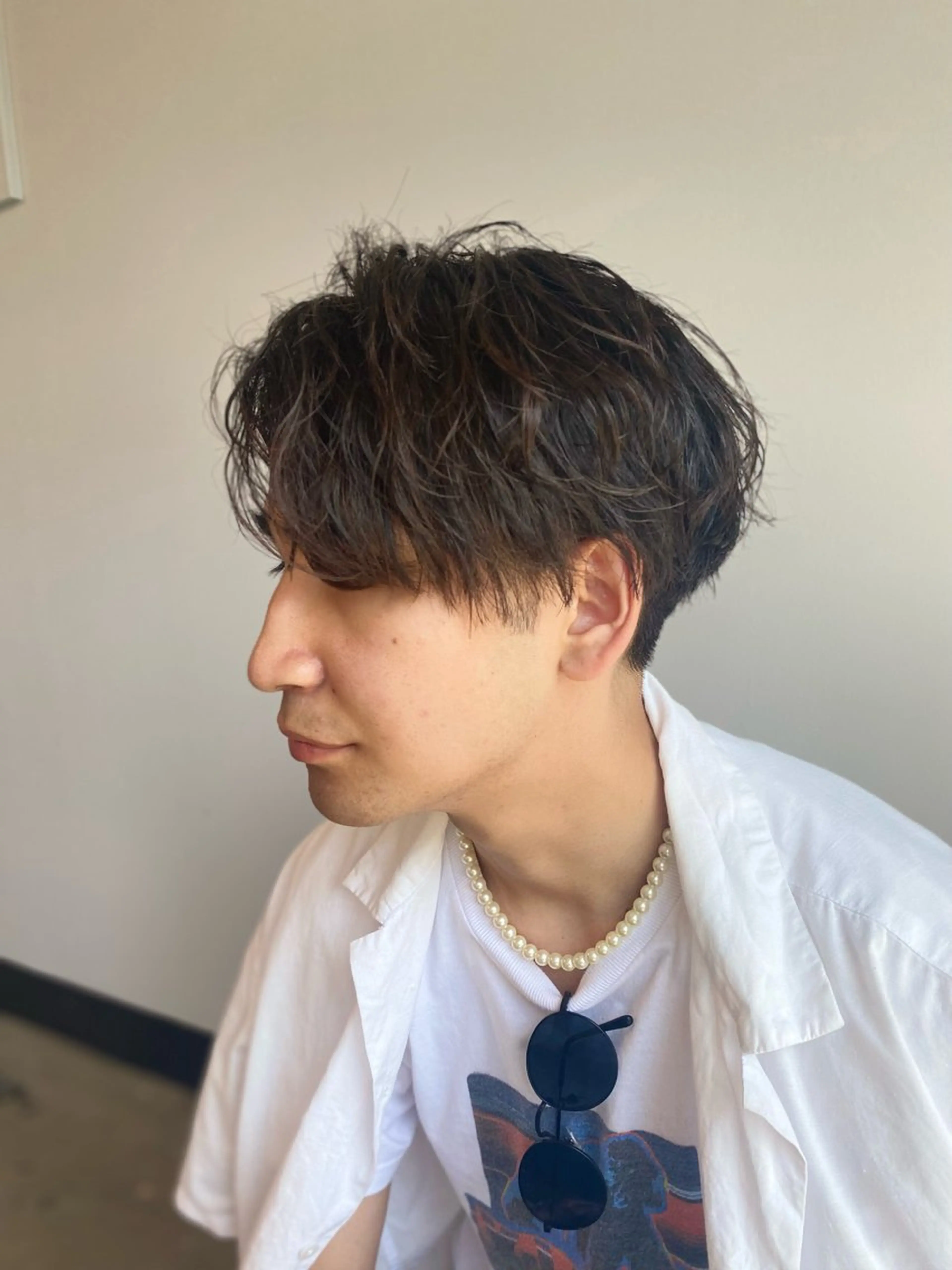 カラー パーマ ヘアアレンジ メンズ レイヤーカット/艶 カラー/SHISEIのヘアスタイル