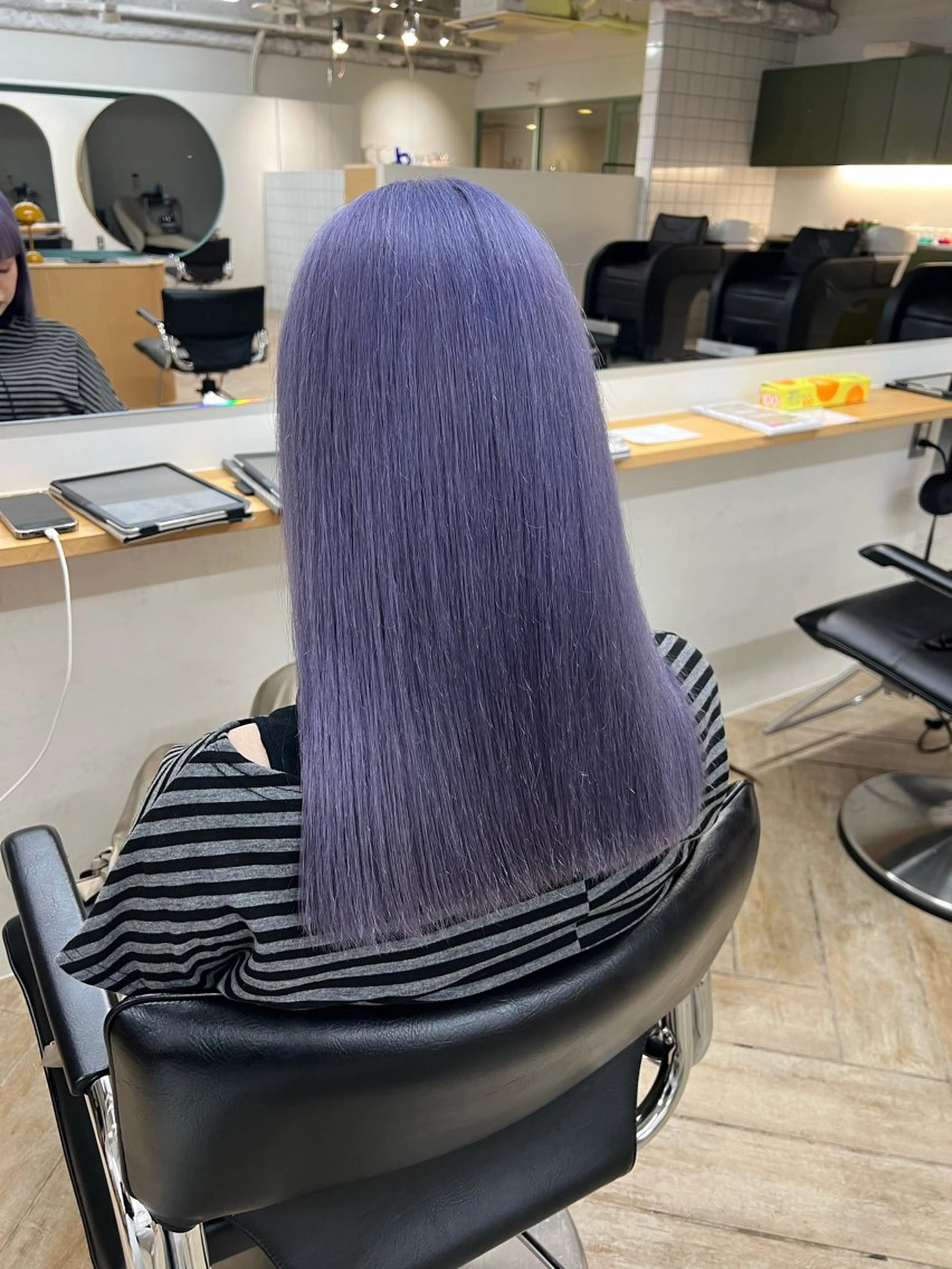 ミディアム カラー ヘアカラー トリートメント ベージュ/グレージュ 新潟/万代/井上佑のヘアスタイル