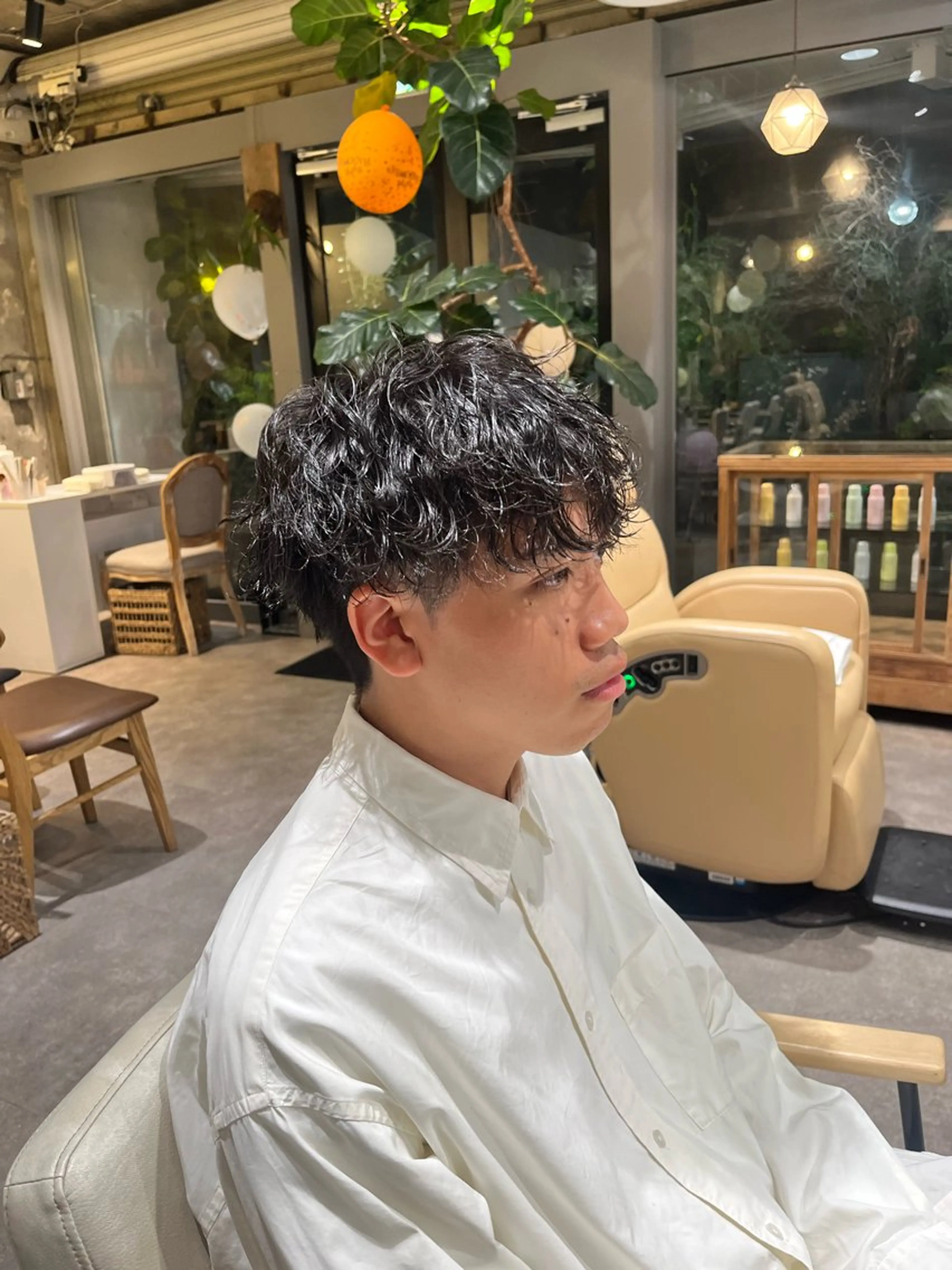 ショート パーマ メンズ カット パーマ ano @anomukuiのヘアスタイル
