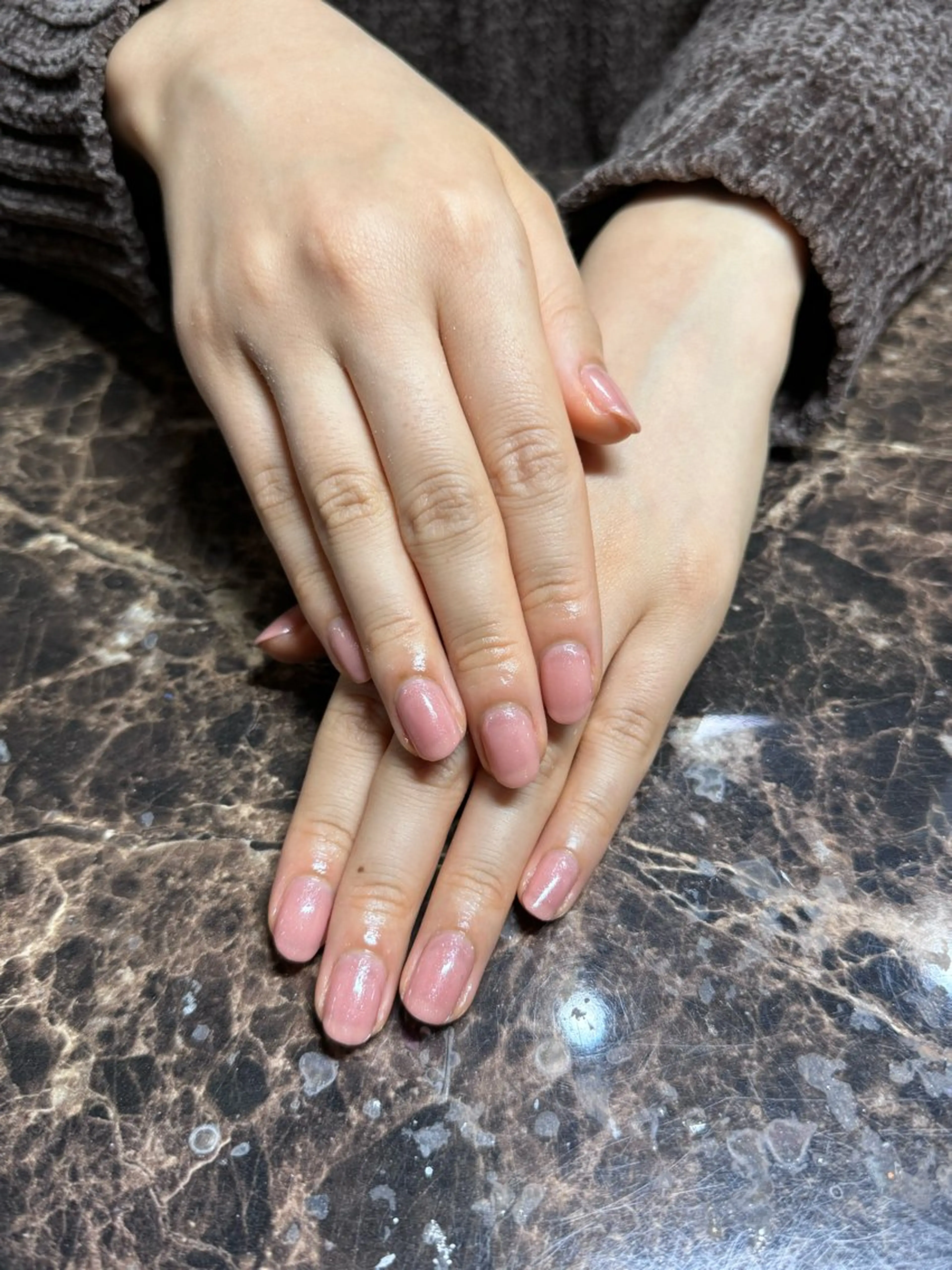 ネイル ラメ(グリッター) ワンカラーネイル ピンク IROHA NAIL Mihoのネイルデザイン