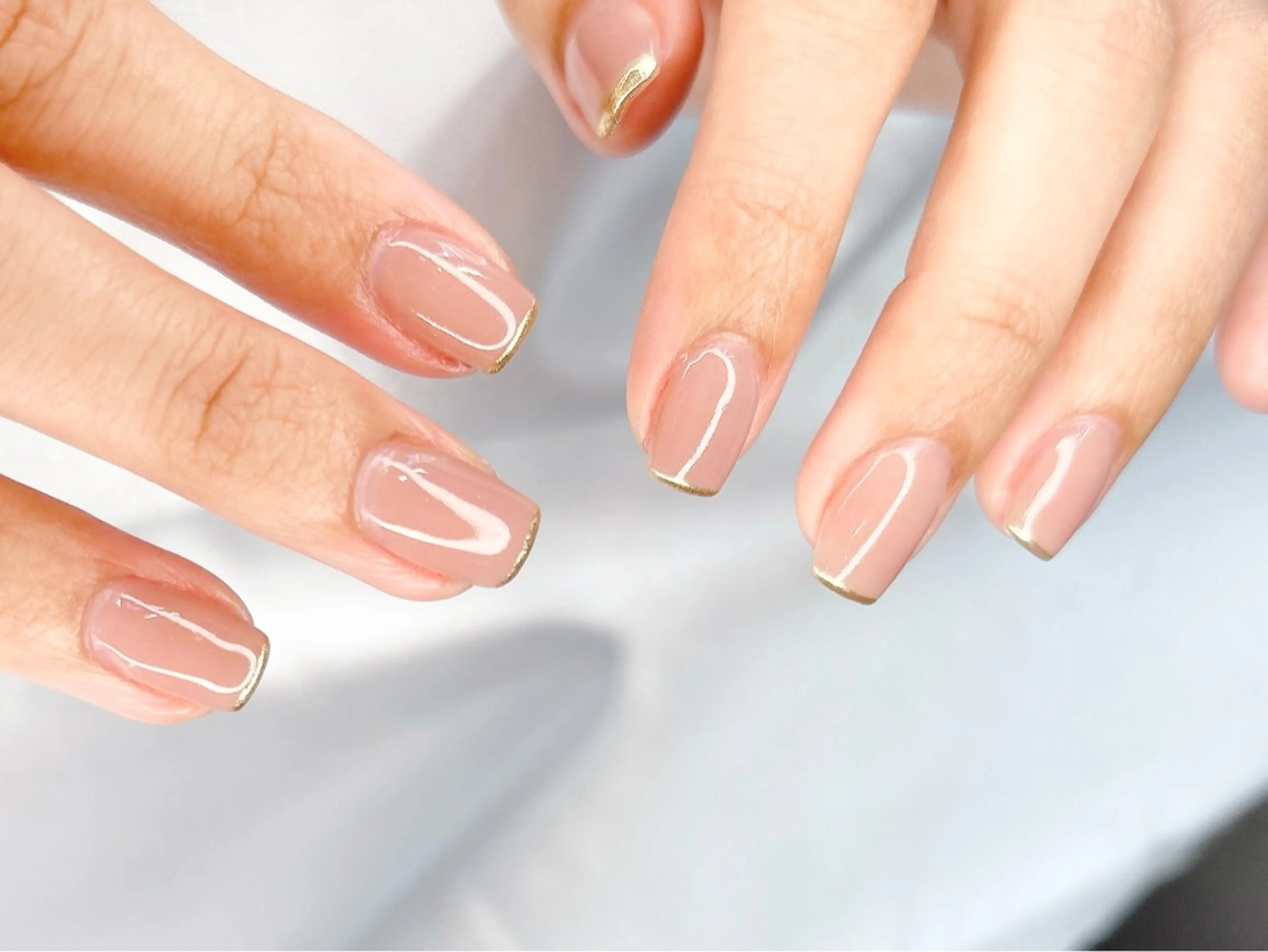 ネイル 桜ネイル フレンチネイル ミラーネイル オフィスネイル シンプルネイル ハンドネイル Forca total studio所属・Forca Airaのネイルデザイン