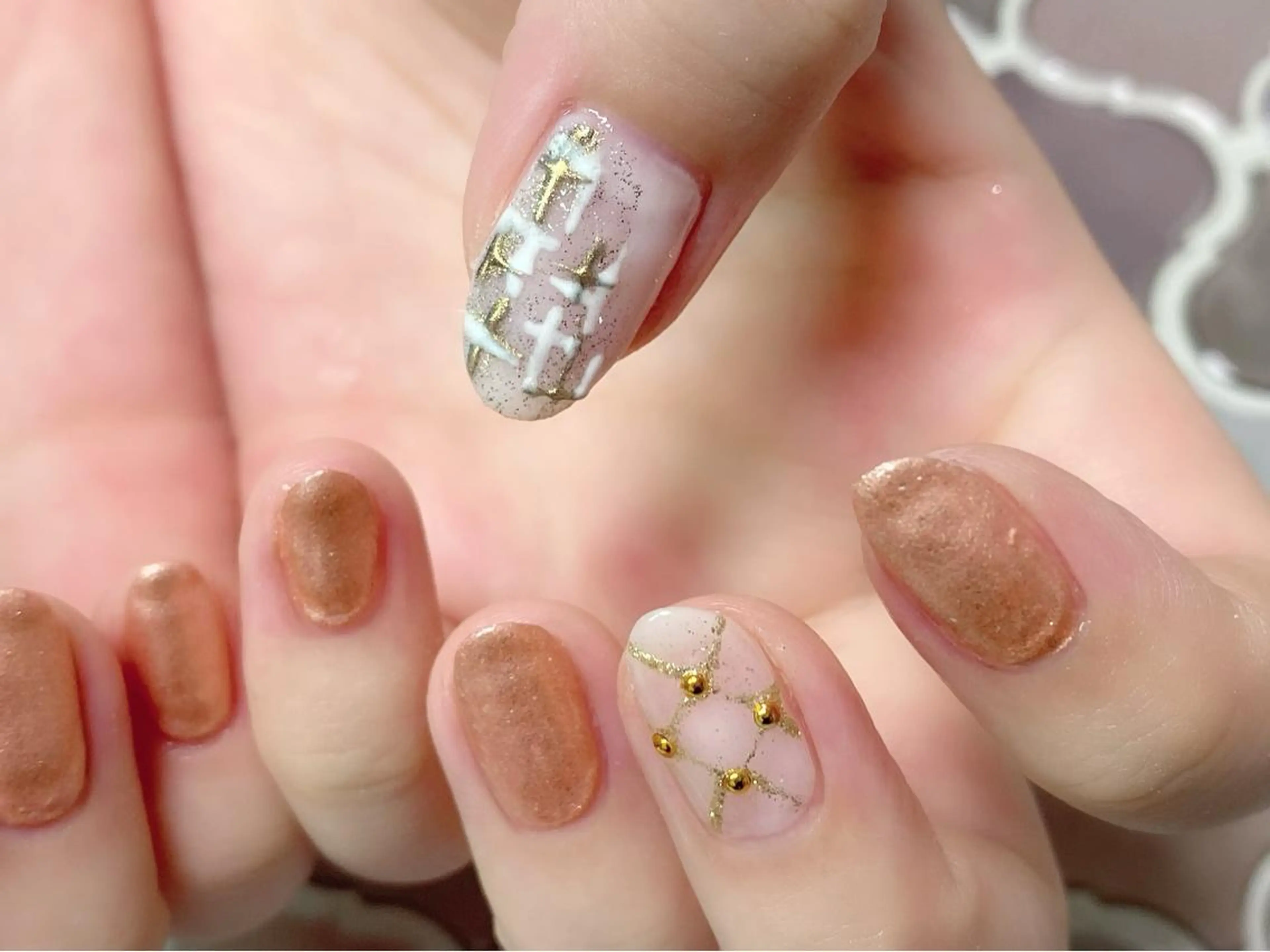 ネイル 痛ネイル/ワンホン/ フィルイン/長さだしのネイルデザイン