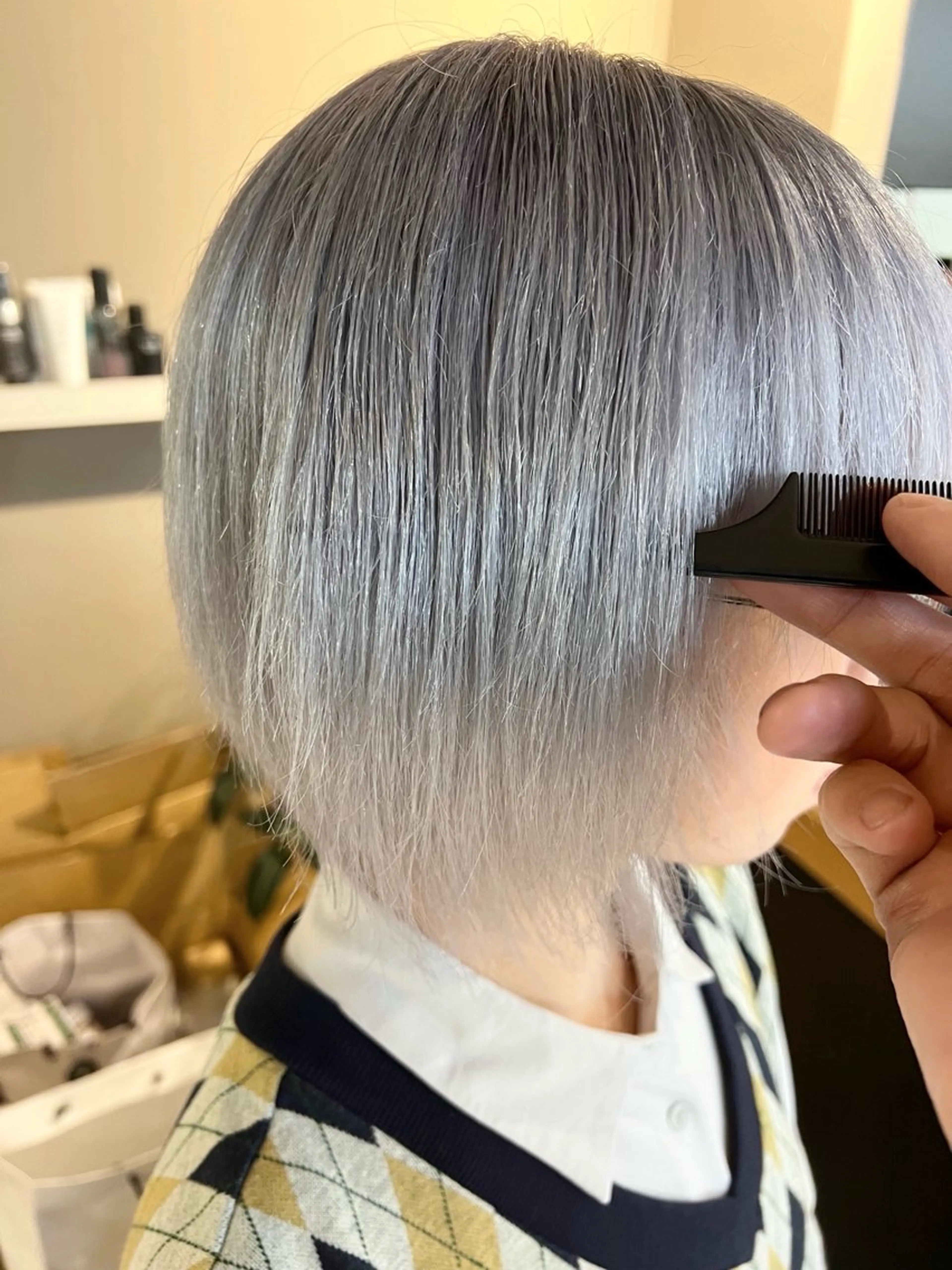 ミディアム カラー ブリーチ ラベンダーカラー バイオレットカラー daiki 原宿のヘアスタイル