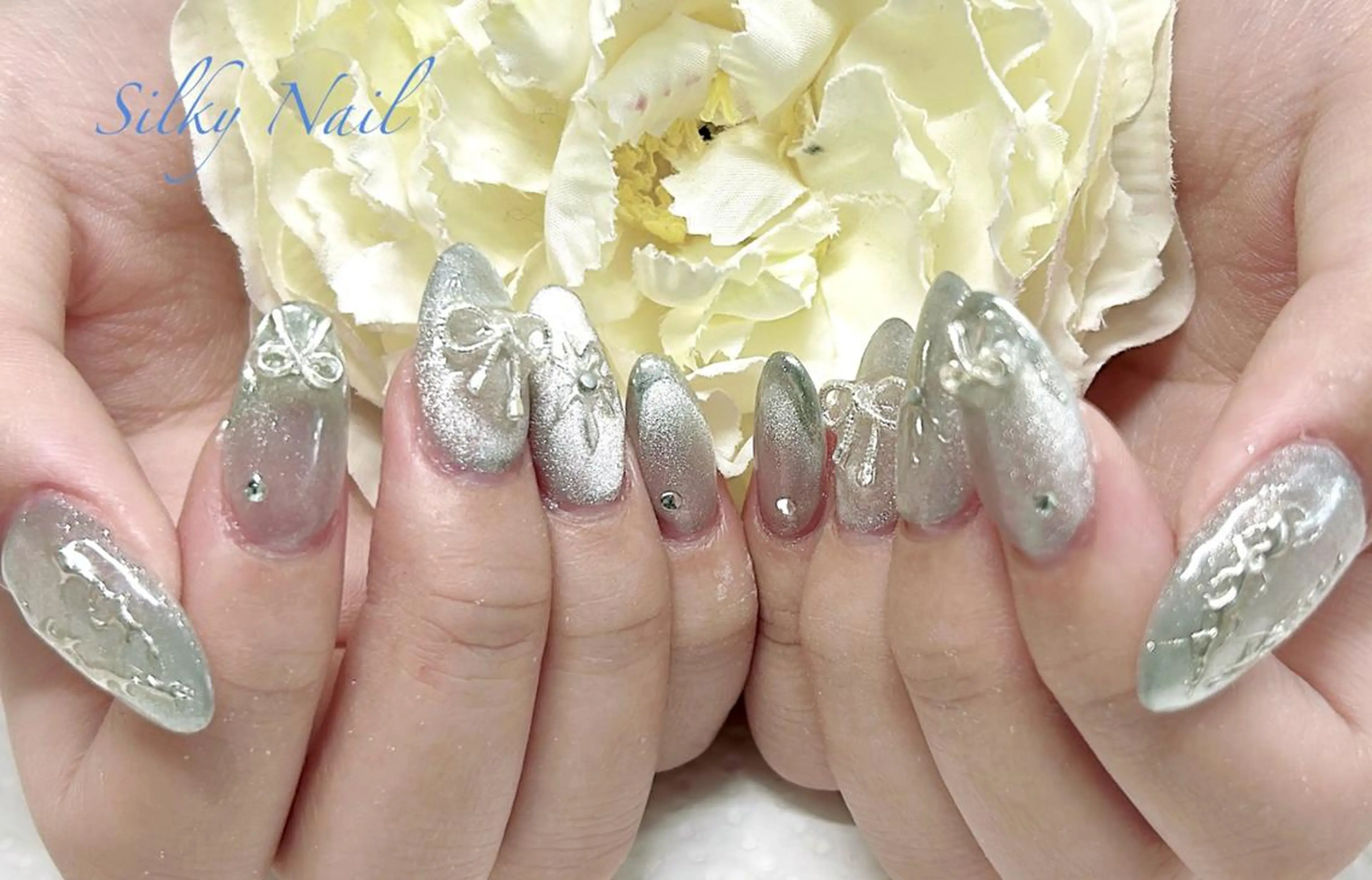 ネイル 長さ出し 持ち込み Silky Nail _staffのネイルデザイン