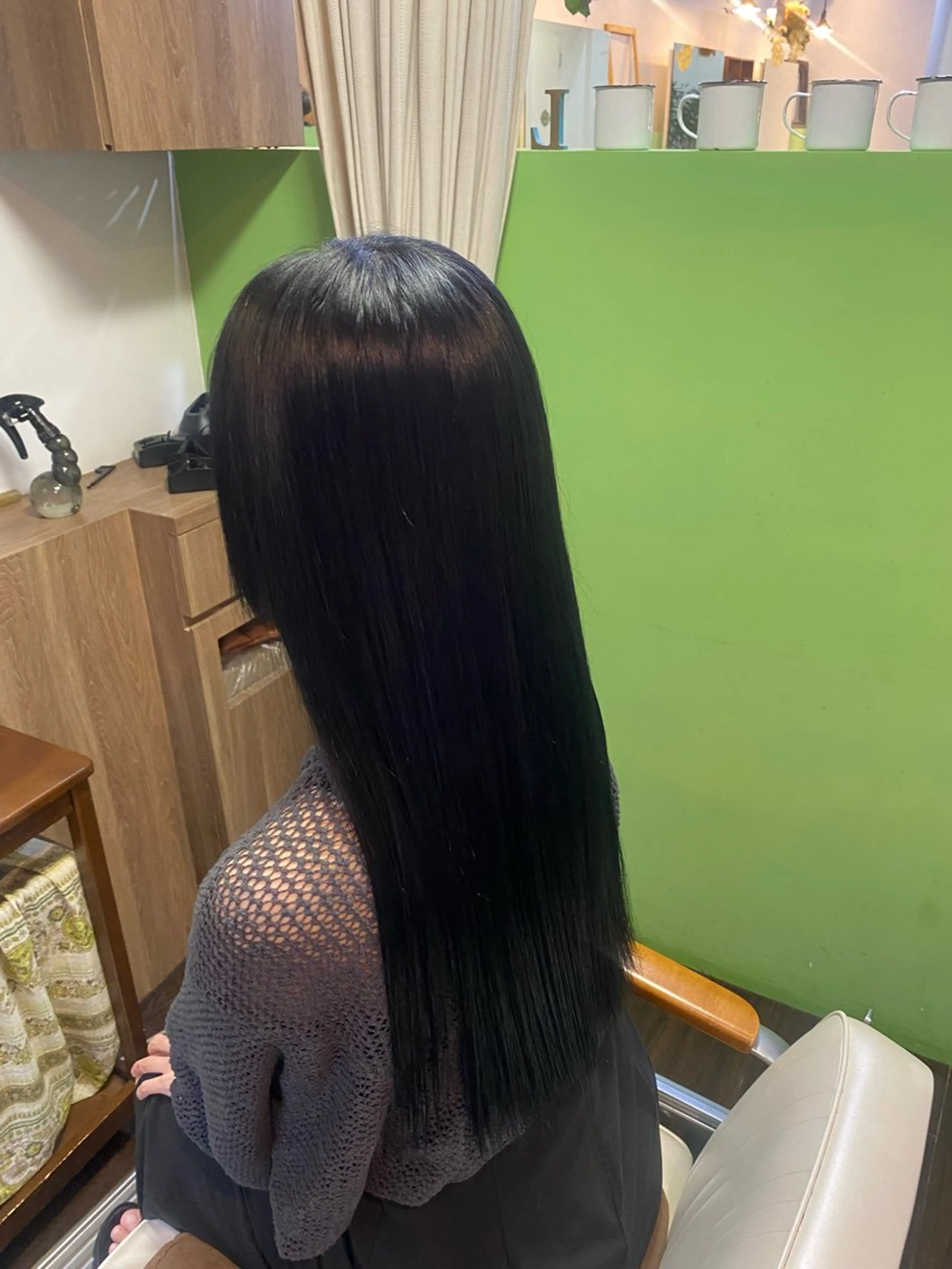 ロング カラー ヘアアレンジ メンズ メンズ就活ヘア 黒髪 ブルーカラー ブルーブラック メンズ特化 エシカル　松原大将のヘアスタイル