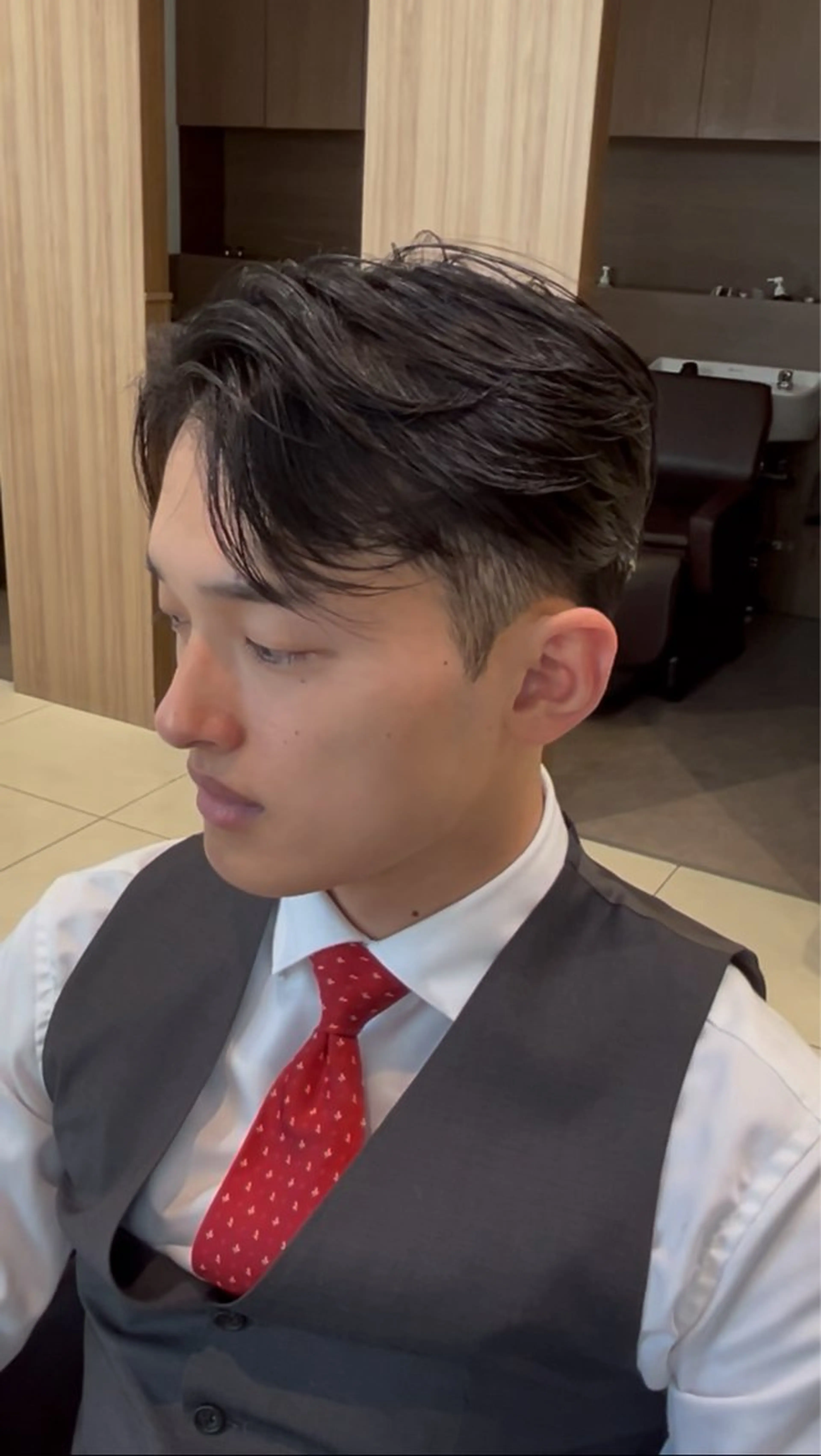 パーマ メンズ カット 縮毛矯正 坂口 叶汰のヘアスタイル