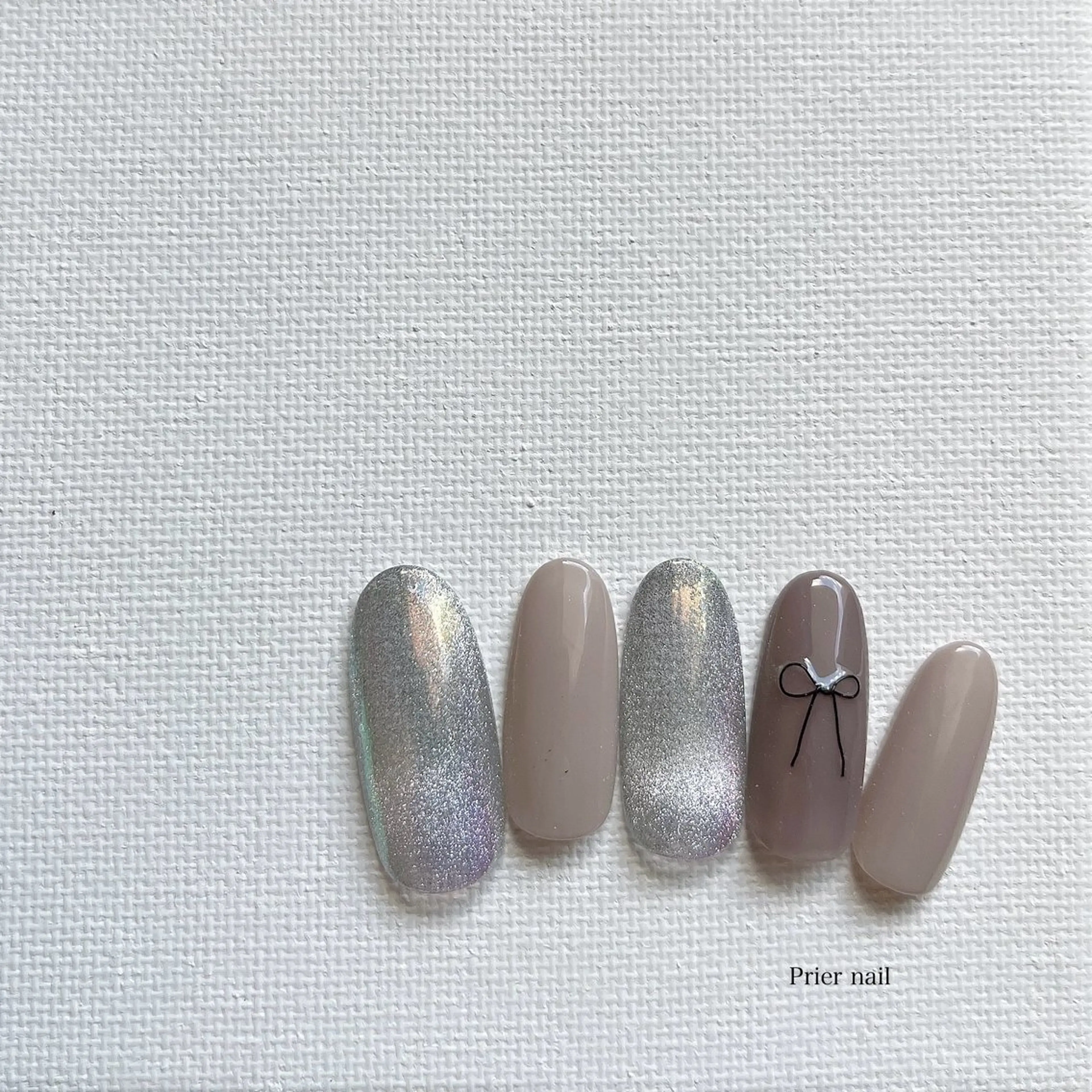ネイル アートネイル リボン Prier×Kew hair所属・Prier nailのネイルデザイン