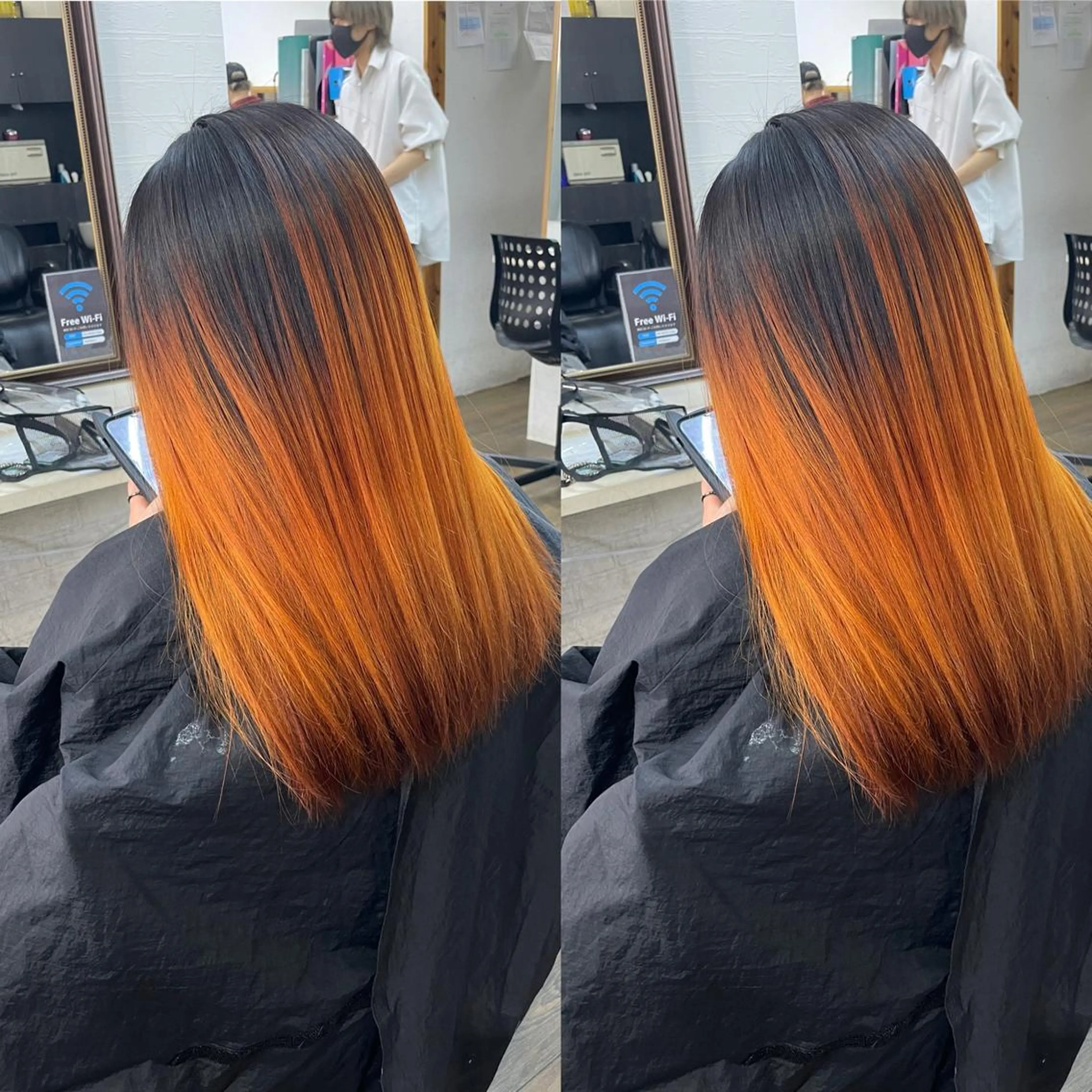 ミディアム カラー ヒカ/外国人風 デザインカラーのヘアスタイル