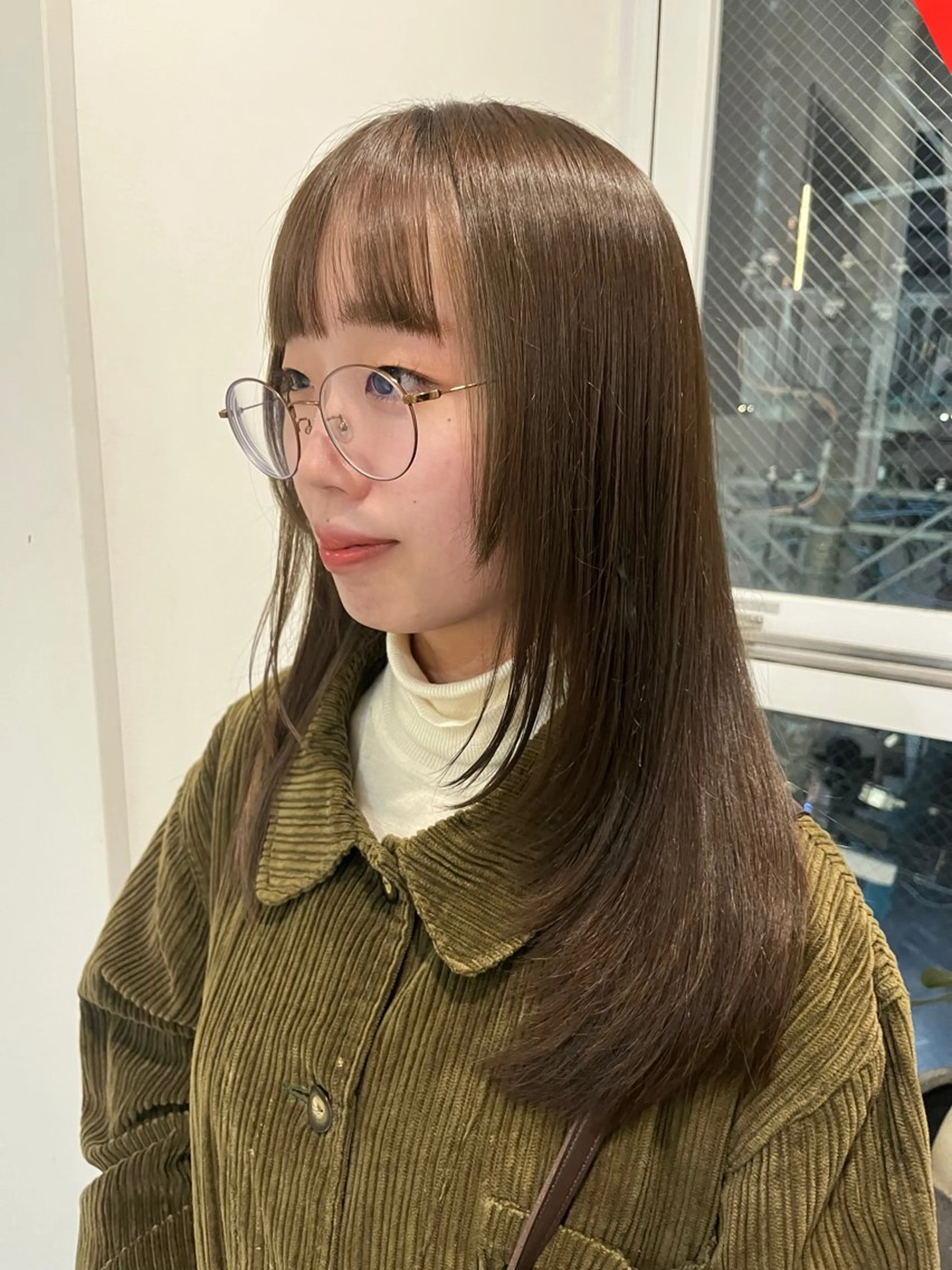 ロング カラー ベージュカラー オリーブベージュ ヘアカラー 暖色カラー/似合わせ カット/名古屋/辻のヘアスタイル