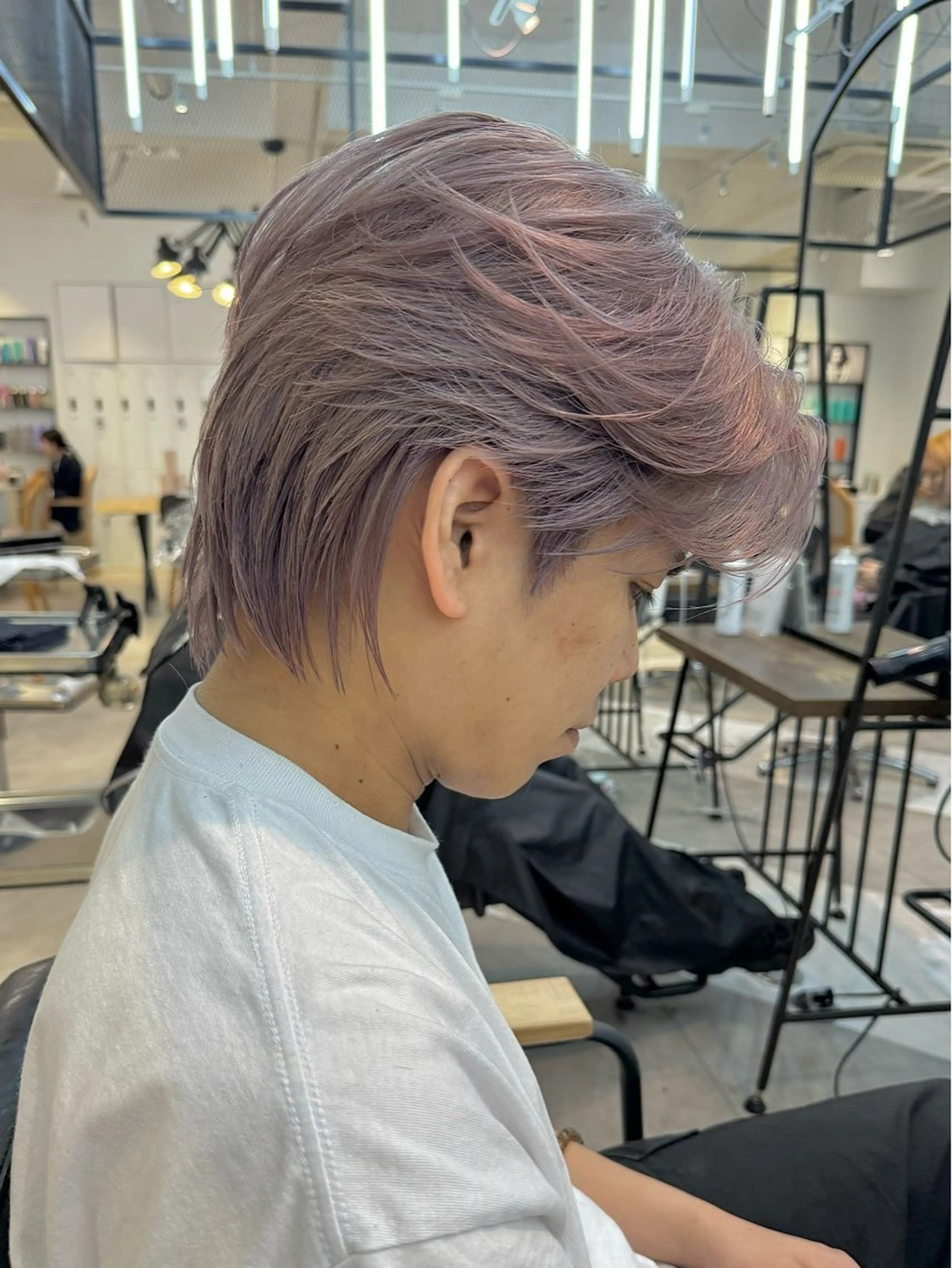 ショート カラー メンズ ヘアカラー 🇰🇷カルマパーマ kaito🇰🇷のヘアスタイル