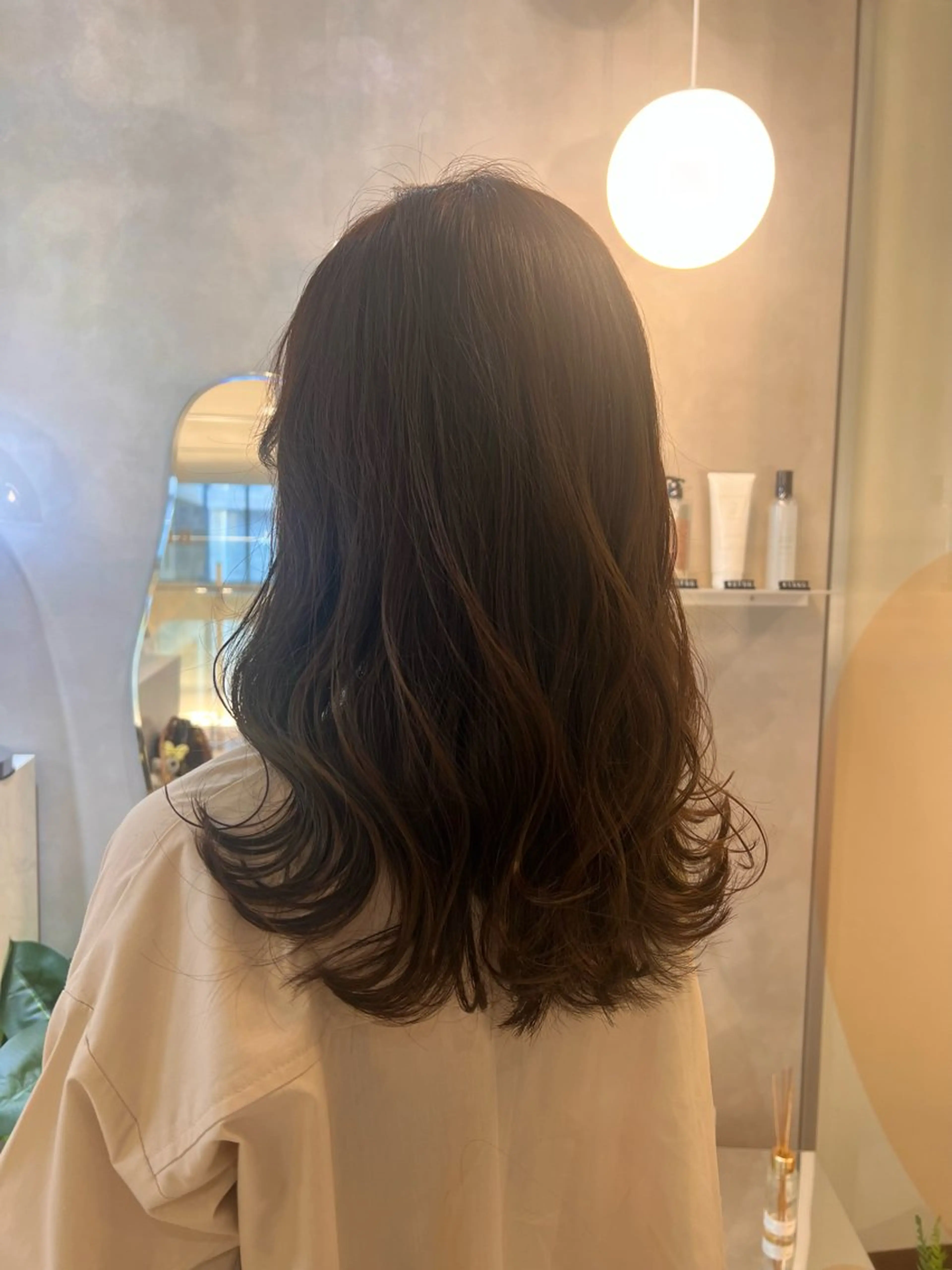 セミロング カラー ベージュカラー グレージュ カット ヘアカラー トリートメント 💎透明感カラー/ 韓国ヘア💎KANAのヘアスタイル