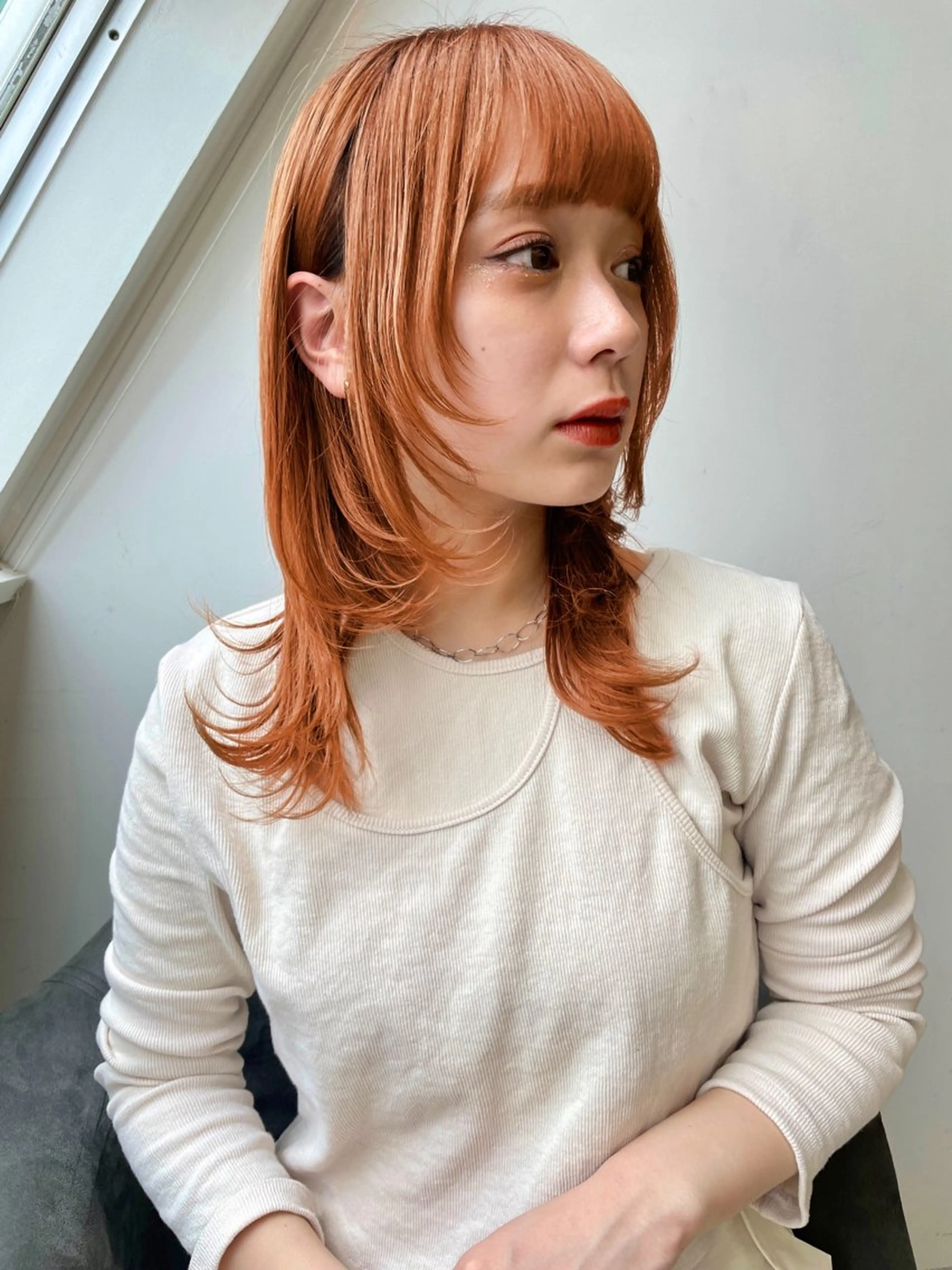 ミディアム カラー カット ヘアカラー トリートメント 艶カラー/レイヤー カット✂️近澤瑠以のヘアスタイル