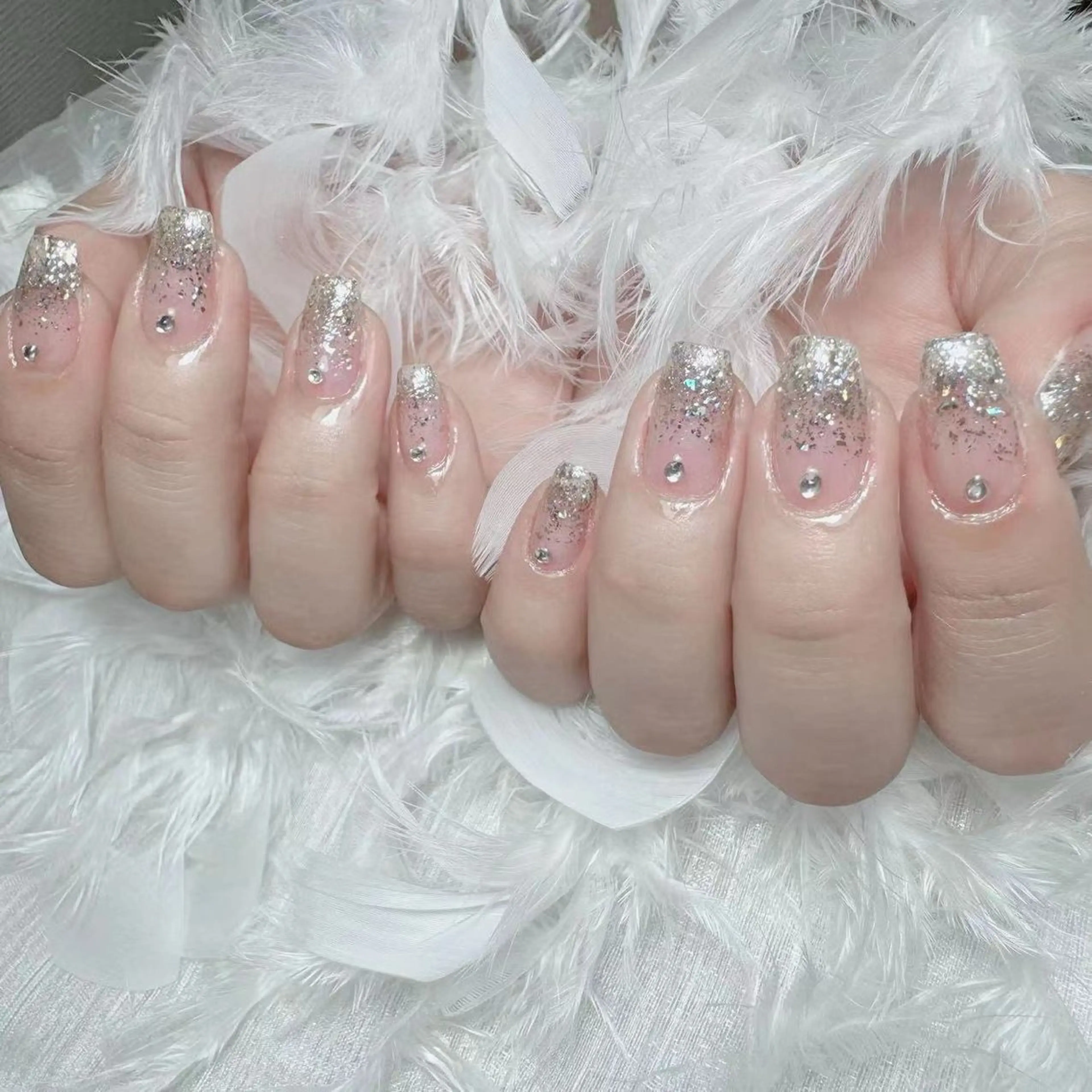 ネイル アートネイル オーロラネイル ガーリー キラキラネイル 韓国ネイル Diamond NAIL✨のネイルデザイン