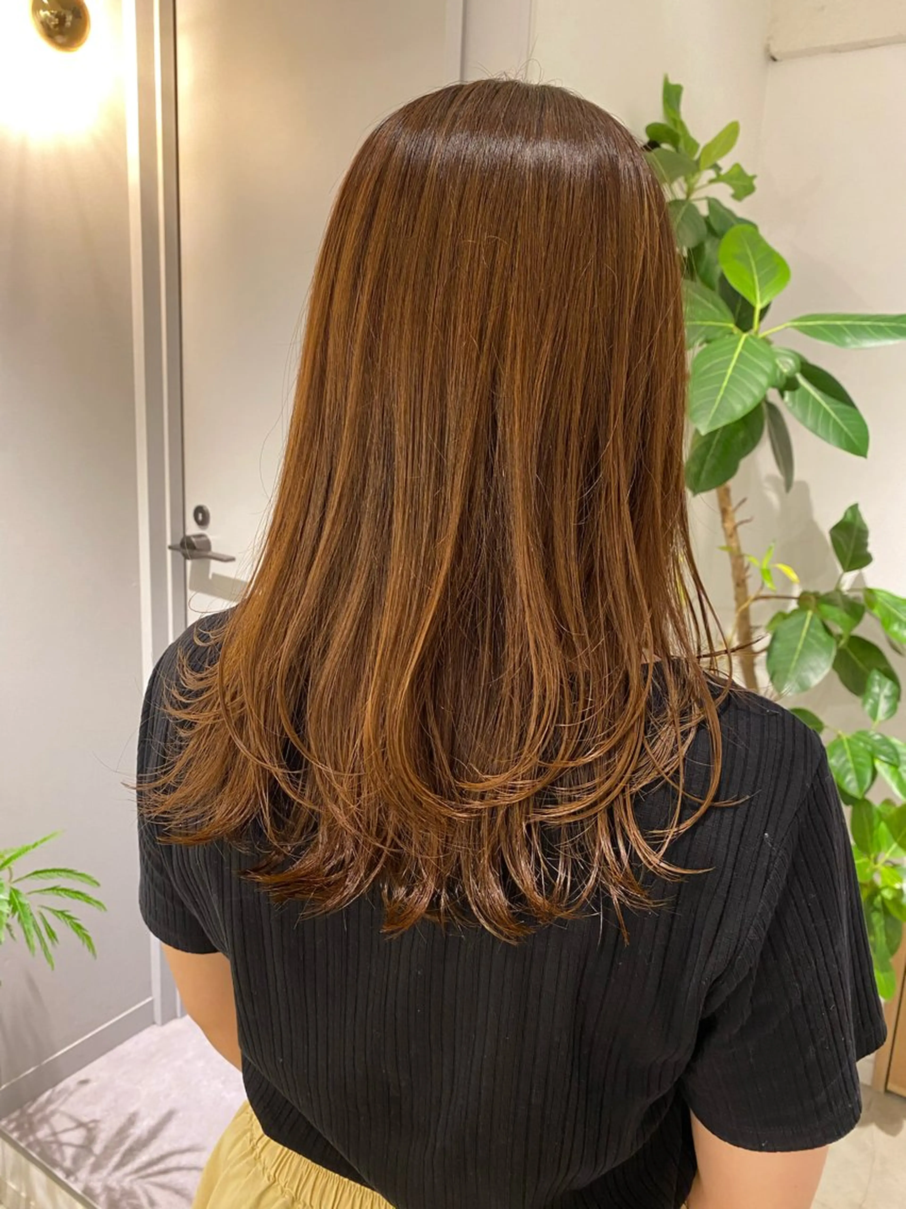 セミロング くびれヘア レイヤーカット 🤍似合わせカット/ 艶カラー/表参道🫧のヘアスタイル