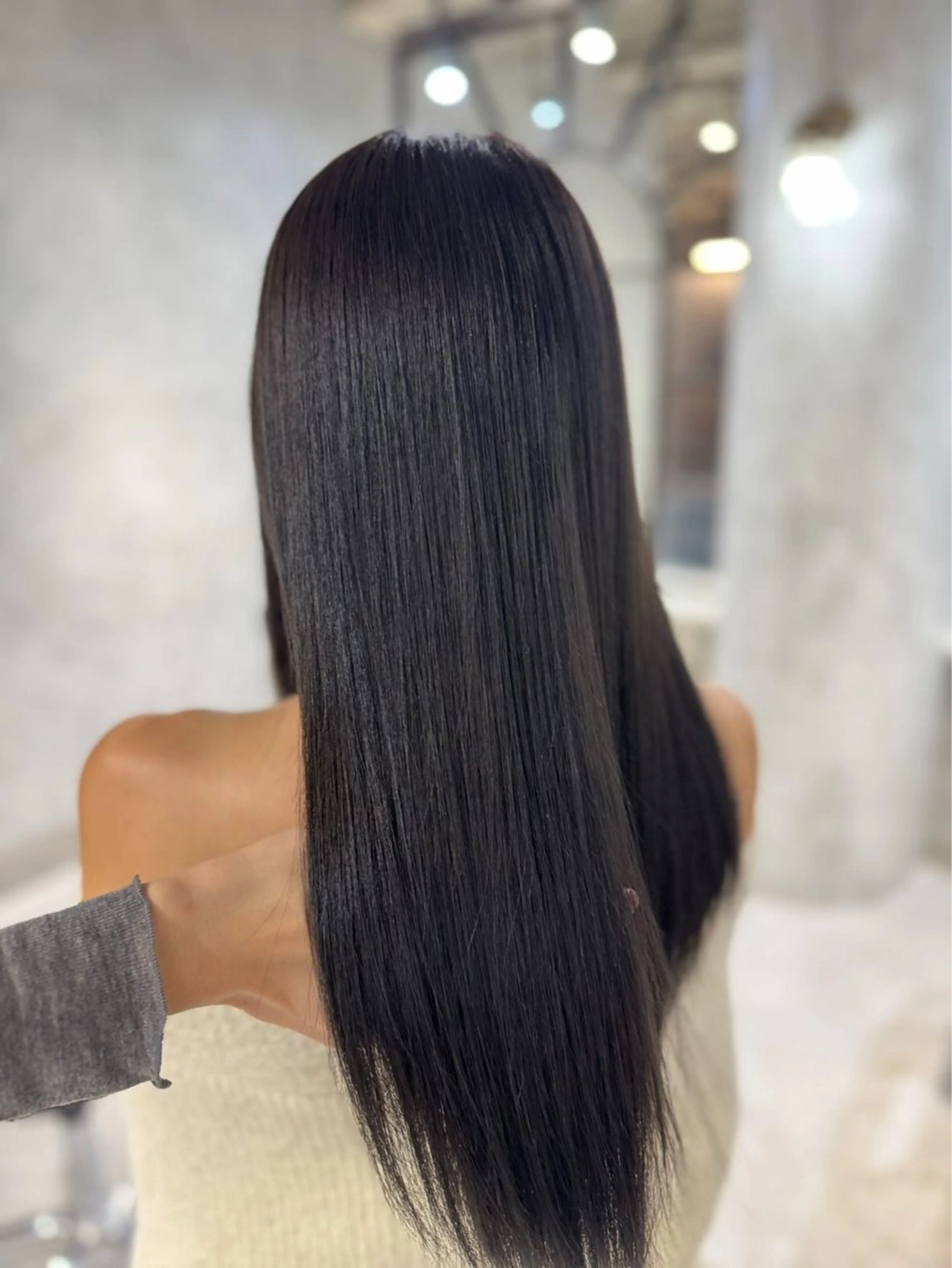 ロング カラー パーマ ヘアアレンジ カット ヘアカラー トリートメント ヘアセット 透明感/オリーブ/ グレージュ/YUKAのヘアスタイル