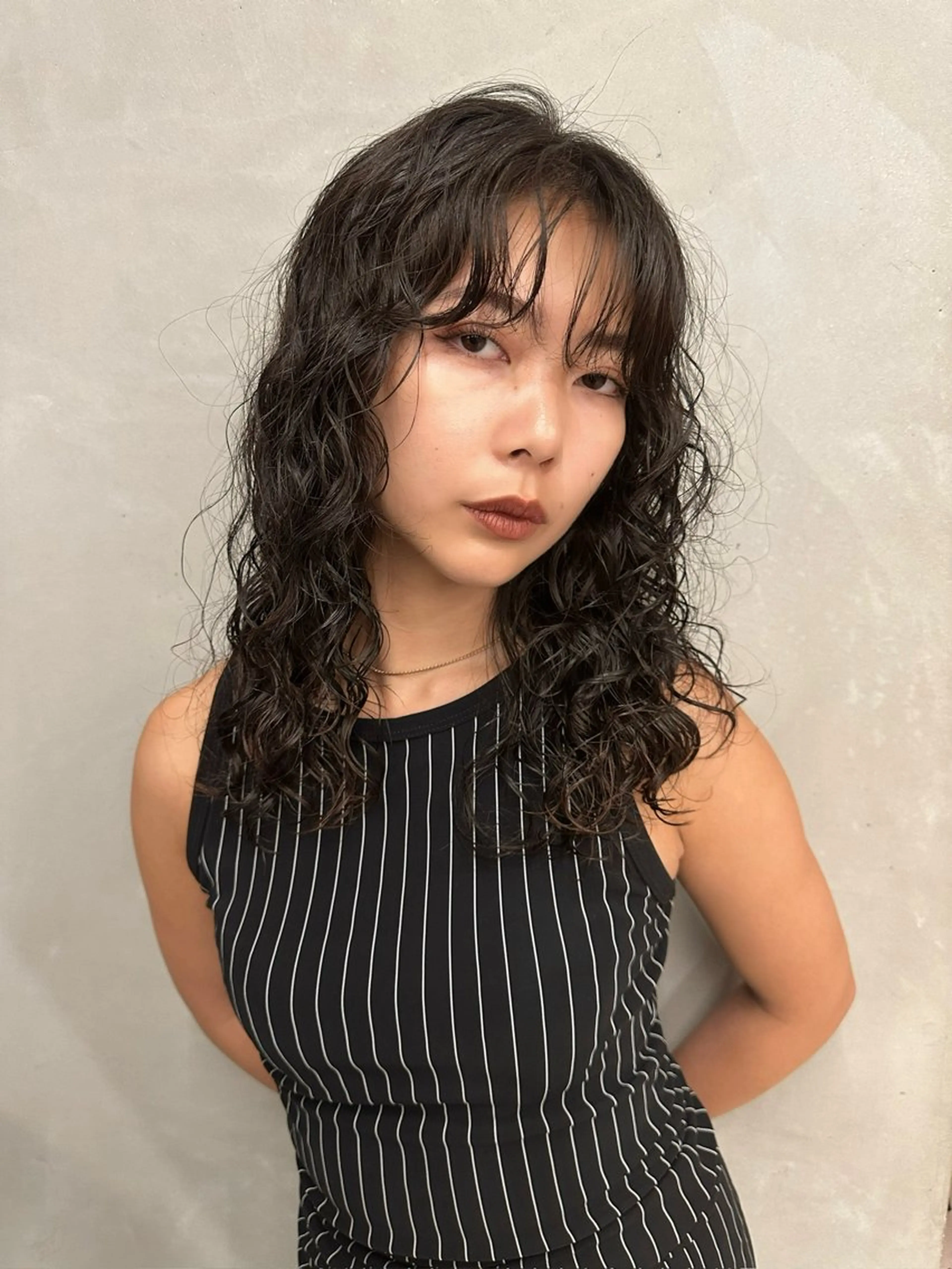 セミロング パーマ カット パーマ お悩み解決パーマ hana🩰のヘアスタイル