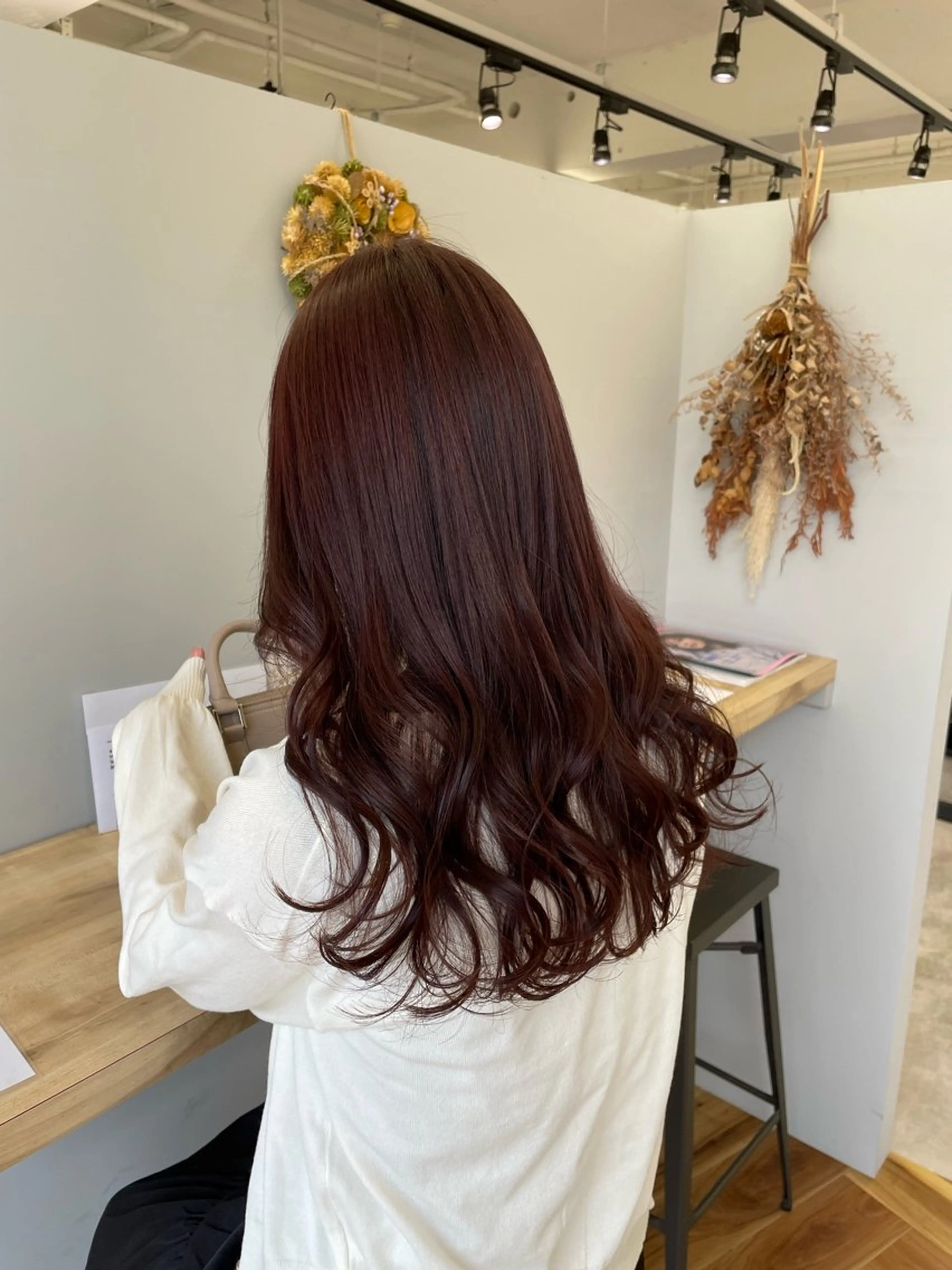 セミロング カラー レッドカラー ヘアカラー Rena/大阪美容室 /ワンホンヘアのヘアスタイル