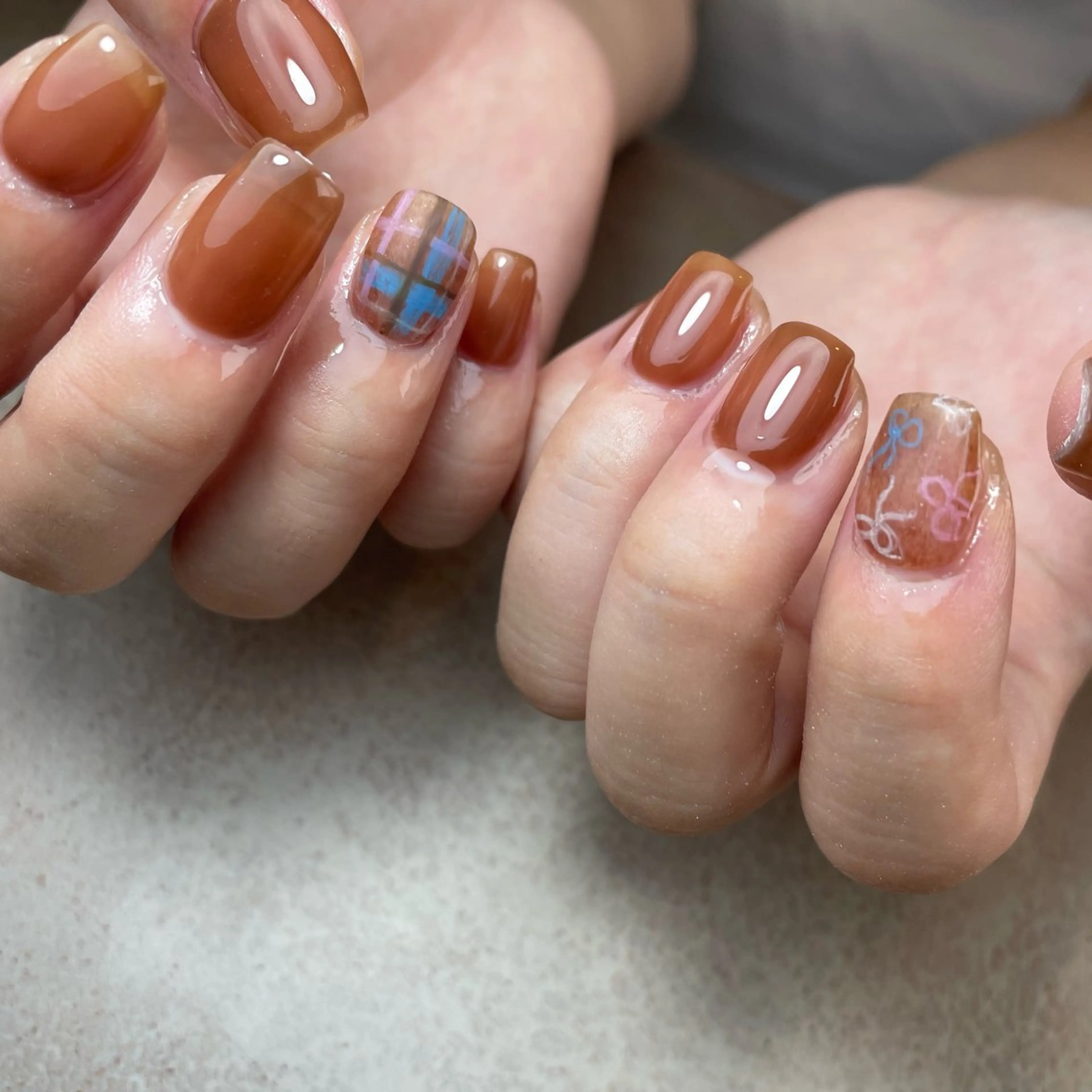 ネイル アートネイル ブラウン Kimura Keikoのネイルデザイン