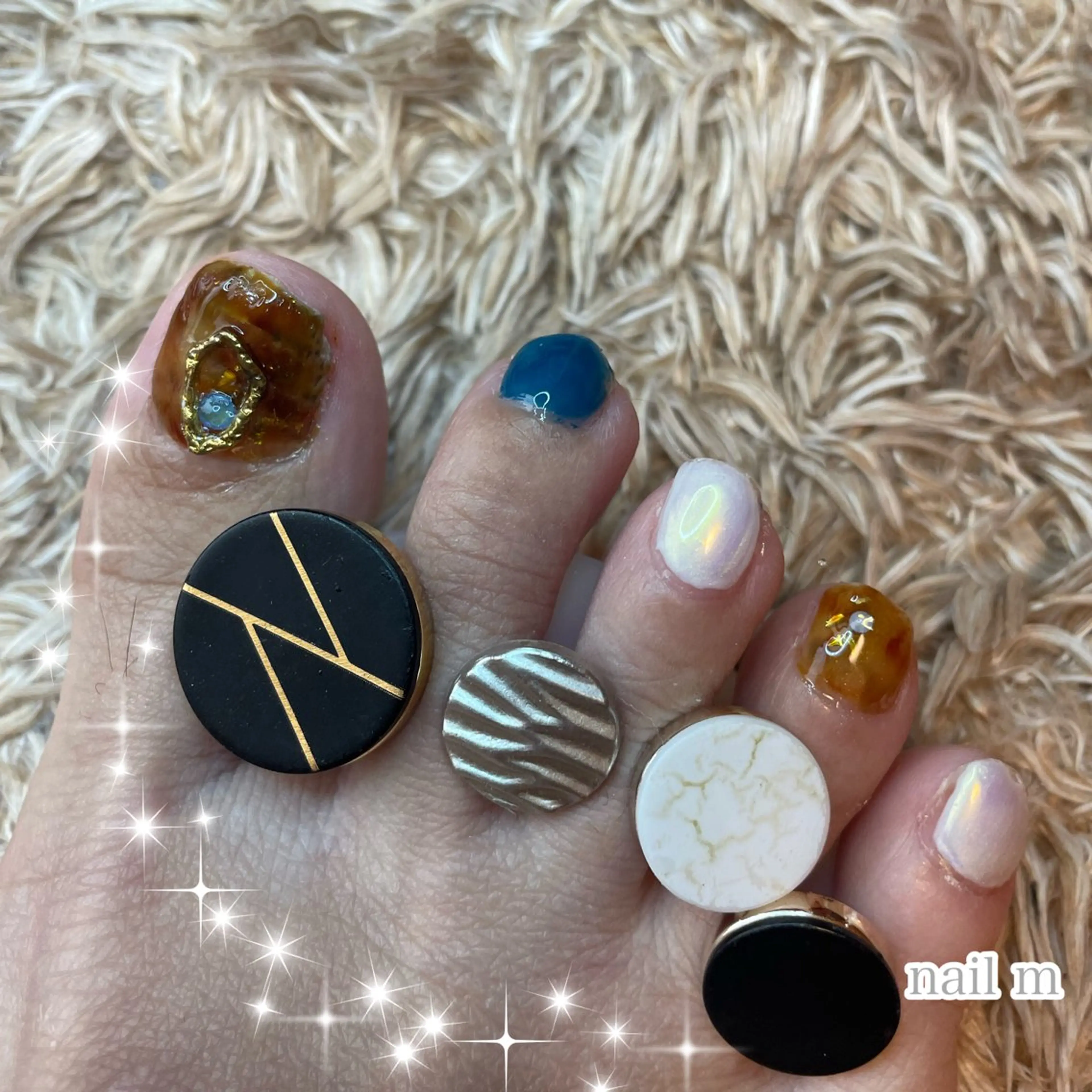 ネイル べっ甲ネイル フットネイル ミラーネイル NAIL★M 真紀のネイルデザイン