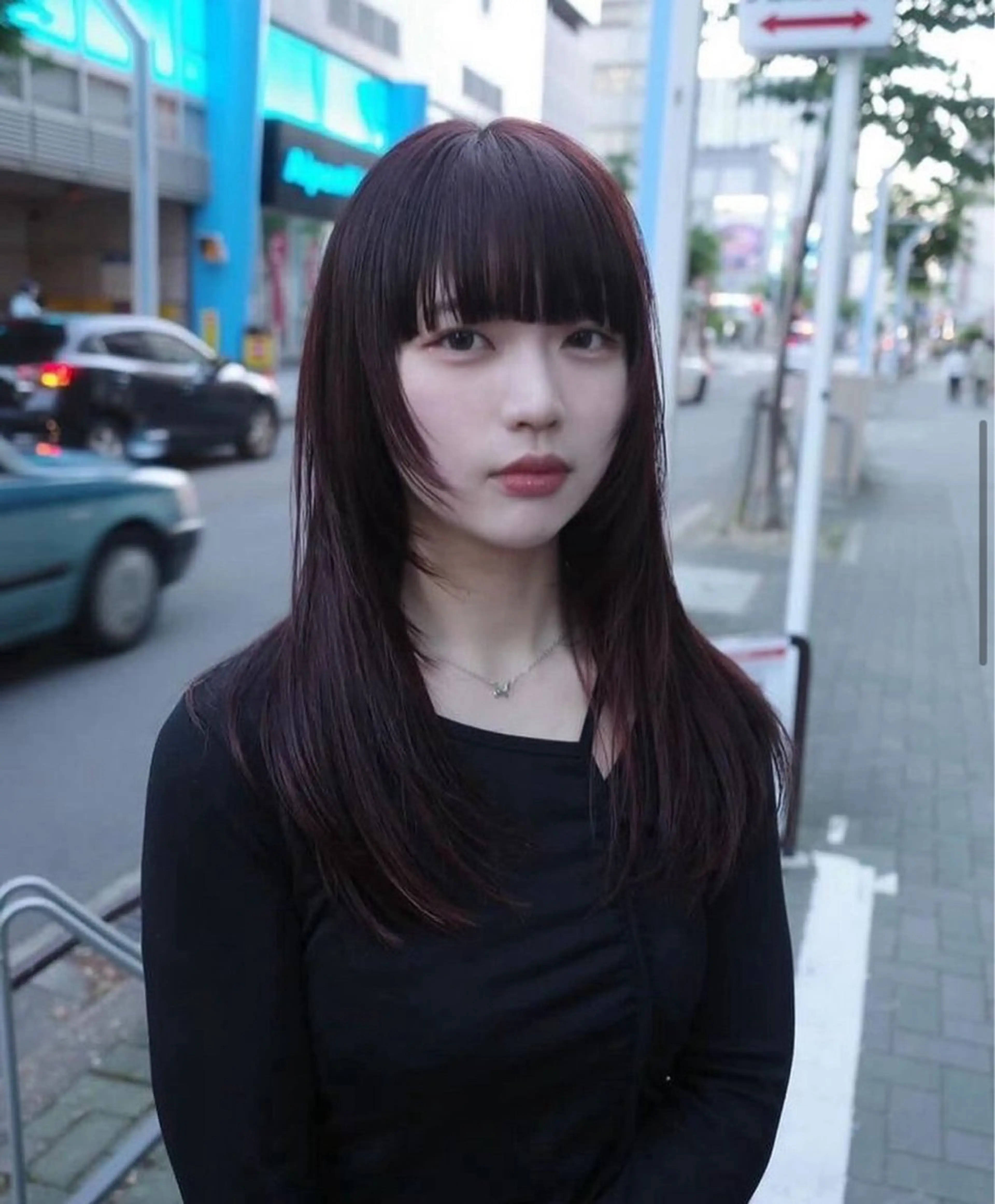 ロング カラー レッドカラー ふうと/ブリーチ/ ハイトーン/艶カラーのヘアスタイル