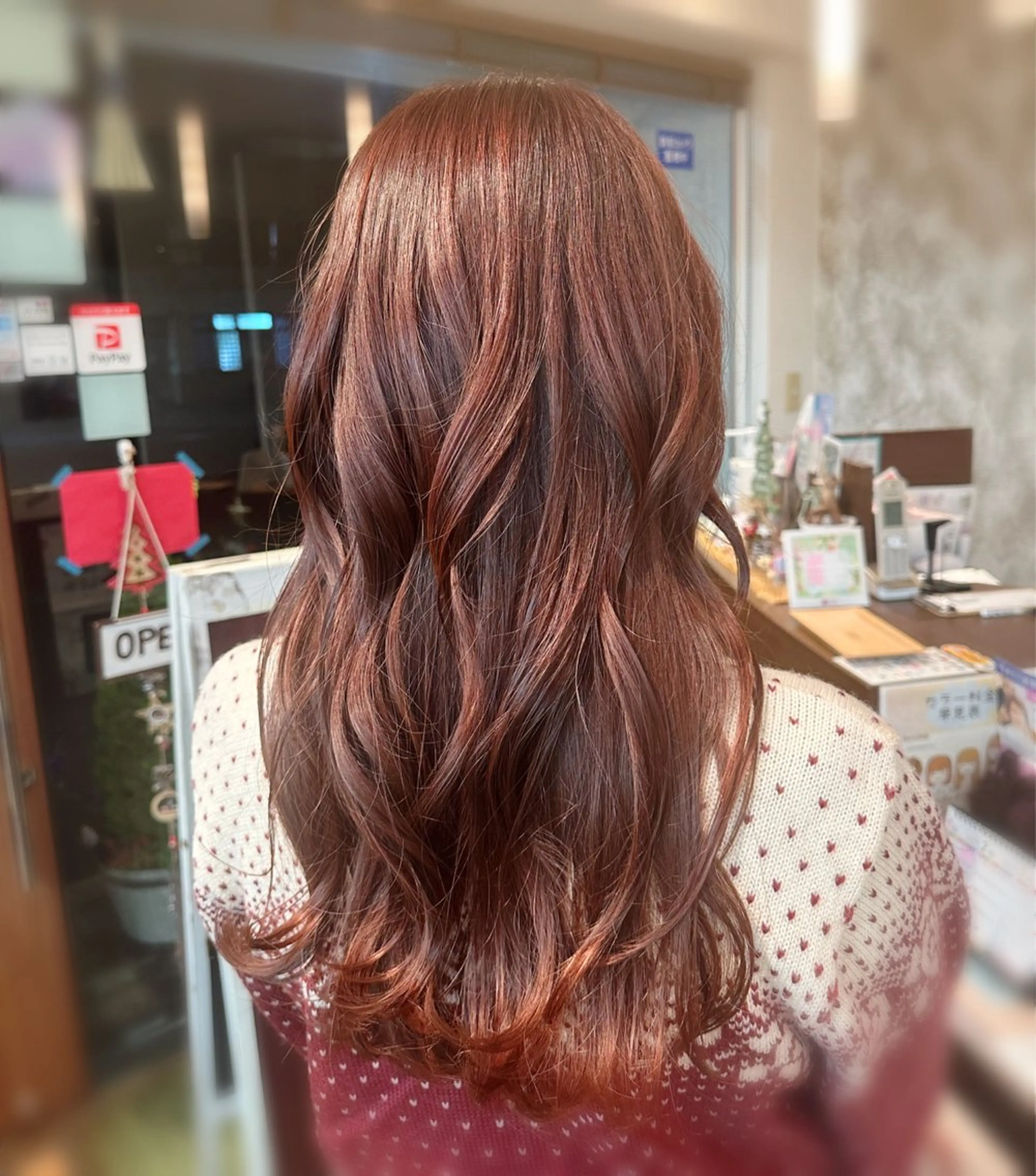 ロング カラー ブラウンカラー 透明感カラー ピンクカラー SAMSON&DELILA mahalo所属・松村 ゆうのヘアスタイル