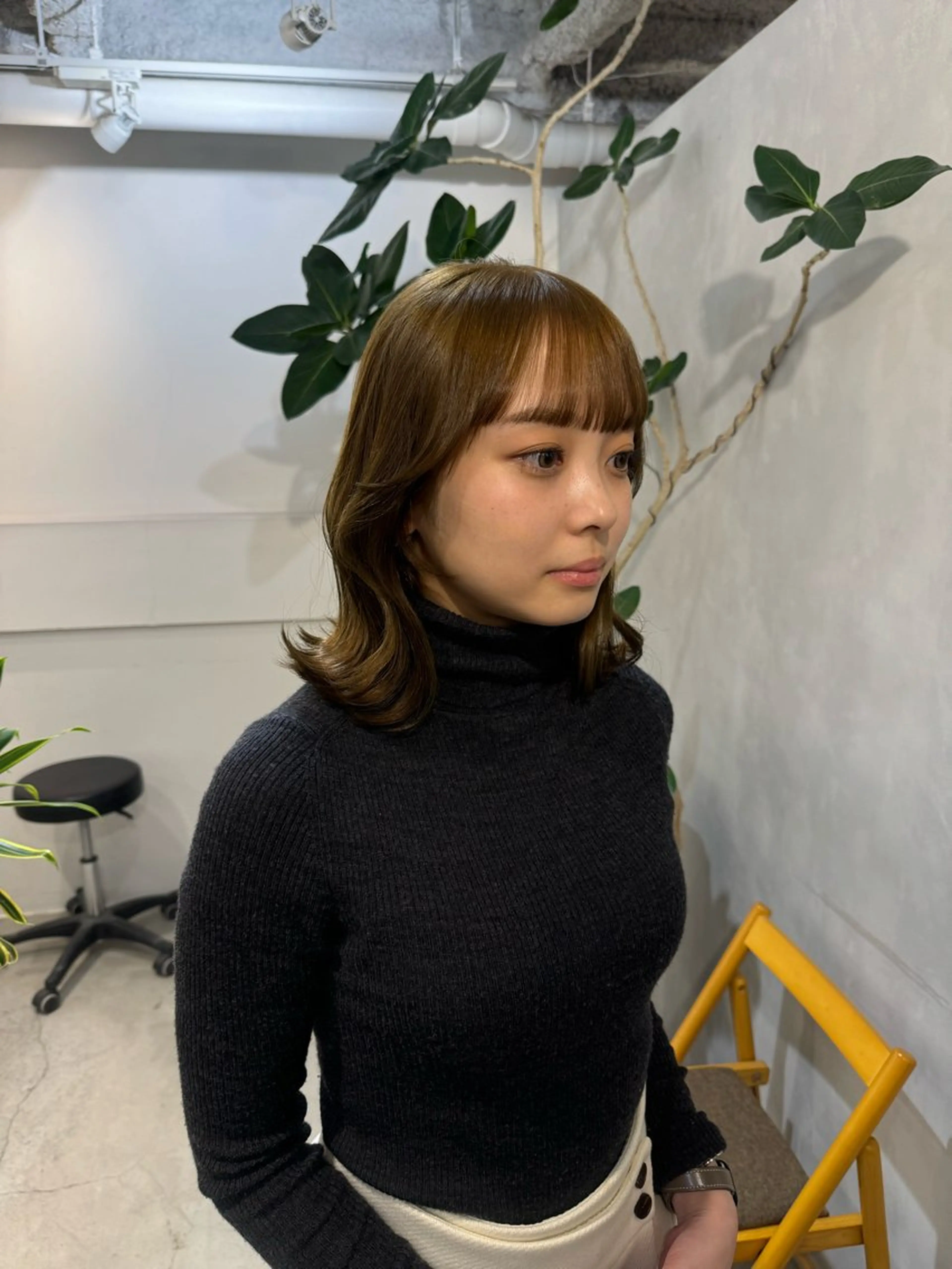 セミロング カット ヘアカラー トリートメント 顔周りcut・ご相談 ＝新宿しずく🇰🇷のヘアスタイル