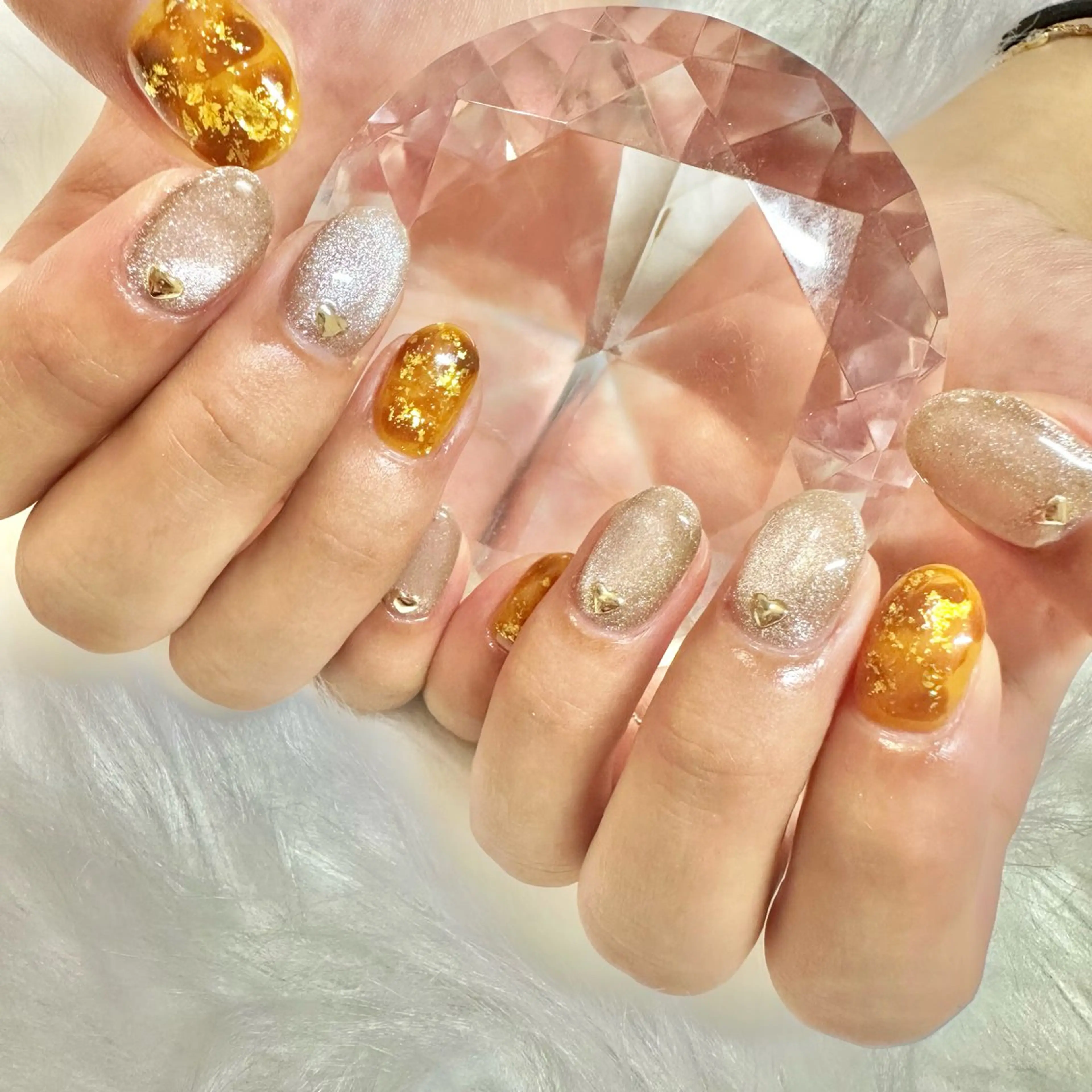 ネイル べっ甲ネイル マグネットネイル 🤎CHARME NAIL🤎のネイルデザイン