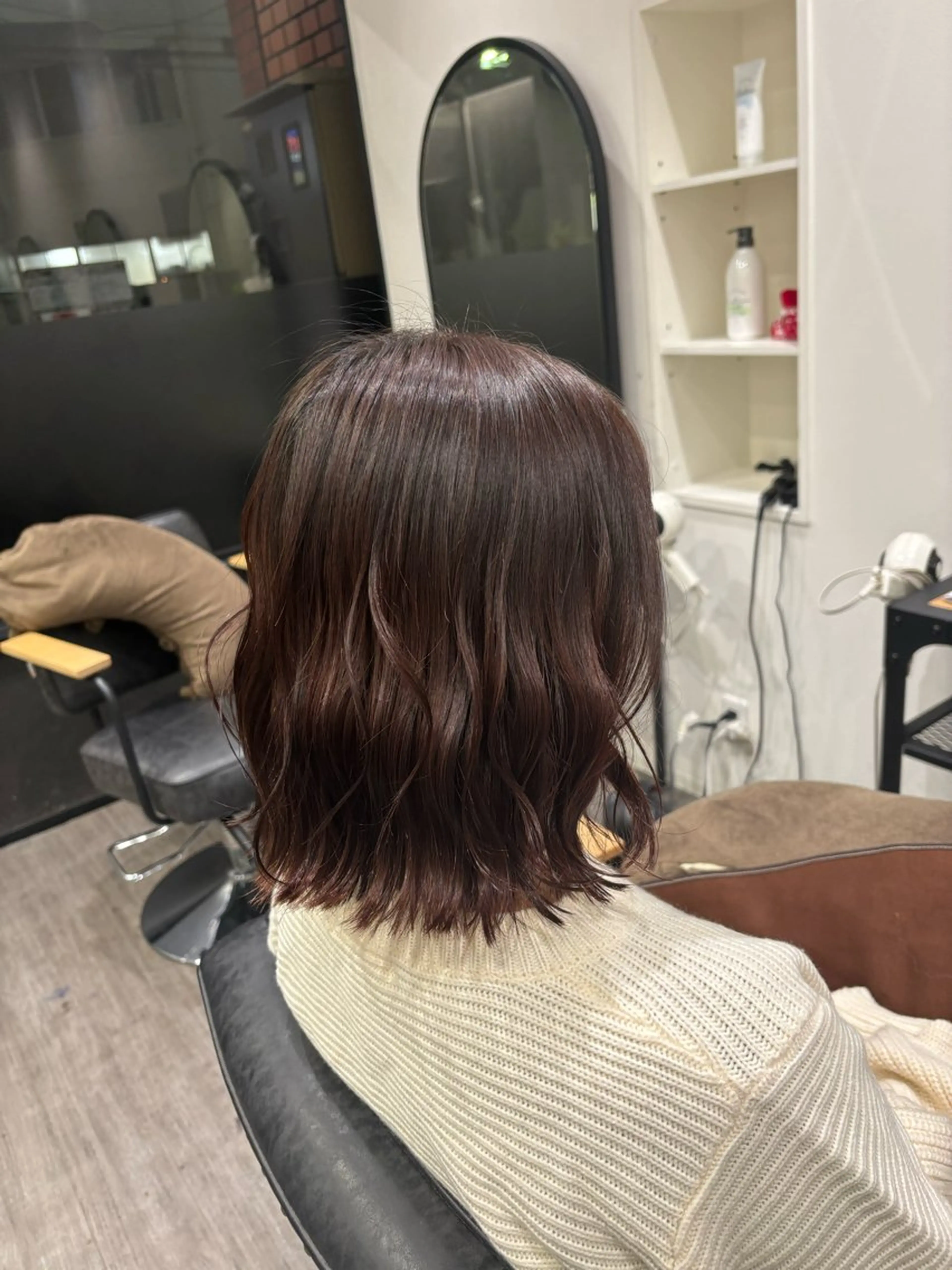ミディアム カラー ブラウンカラー ピンクカラー ピンクブラウン cocotte宜喜 弘希のヘアスタイル