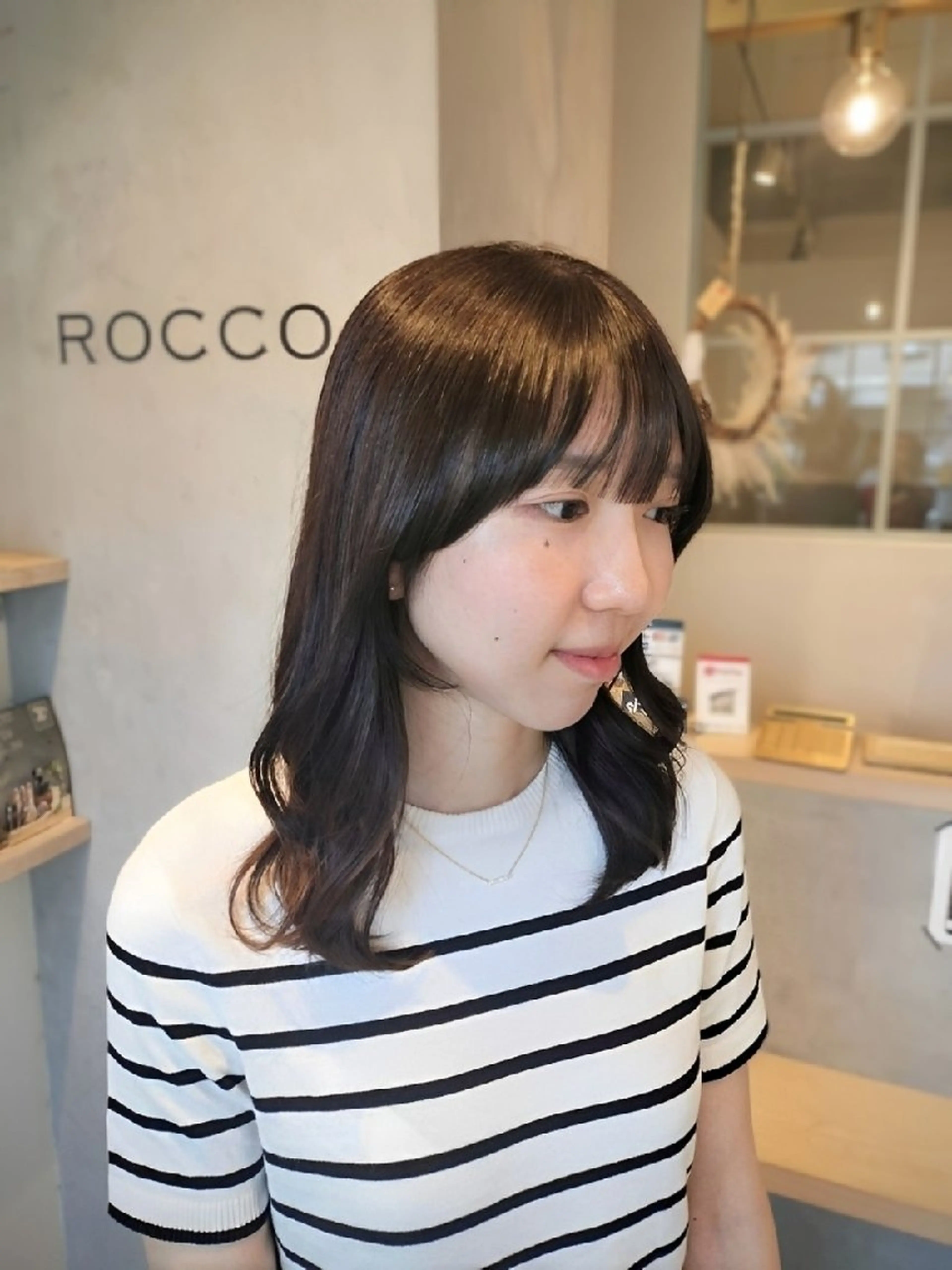 セミロング カラー ヘアカラー トリートメント ROCCO ひなこのヘアスタイル