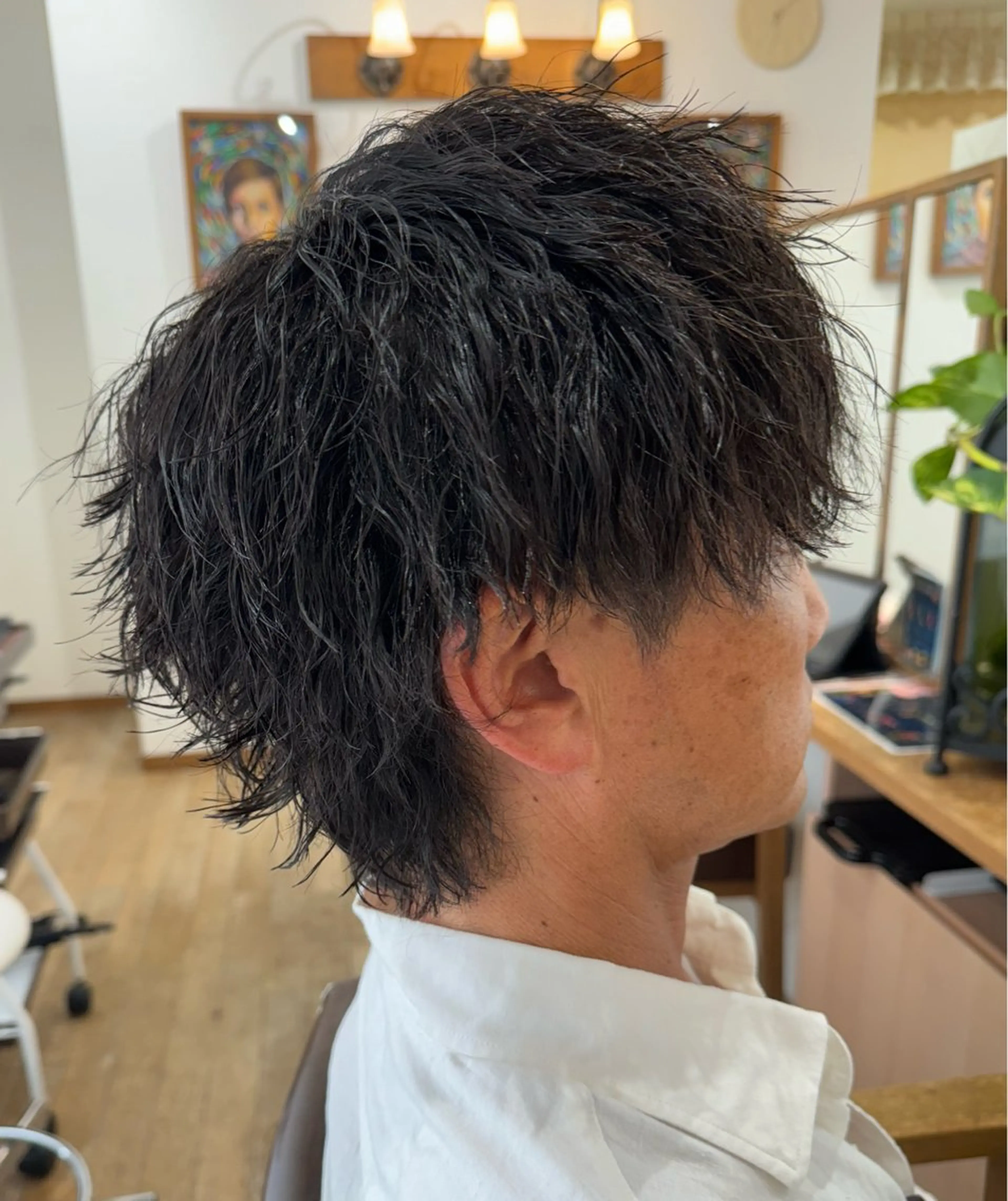 ミディアム カット パーマ メンズパーマ特化⚡️ 中村 駿のヘアスタイル