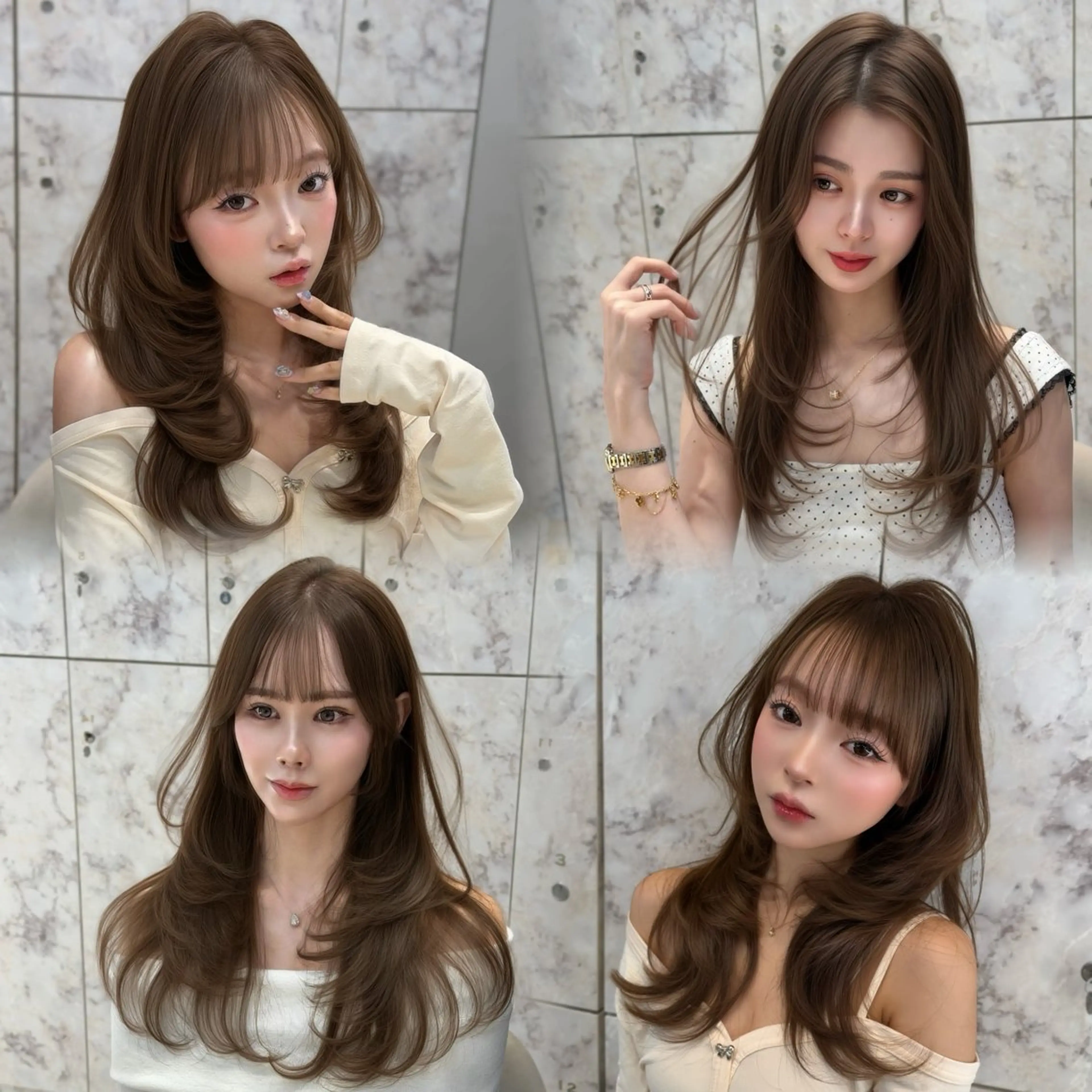 セミロング カラー 新宿/韓国風レイヤー 髪質改善/渋谷直樹のヘアスタイル