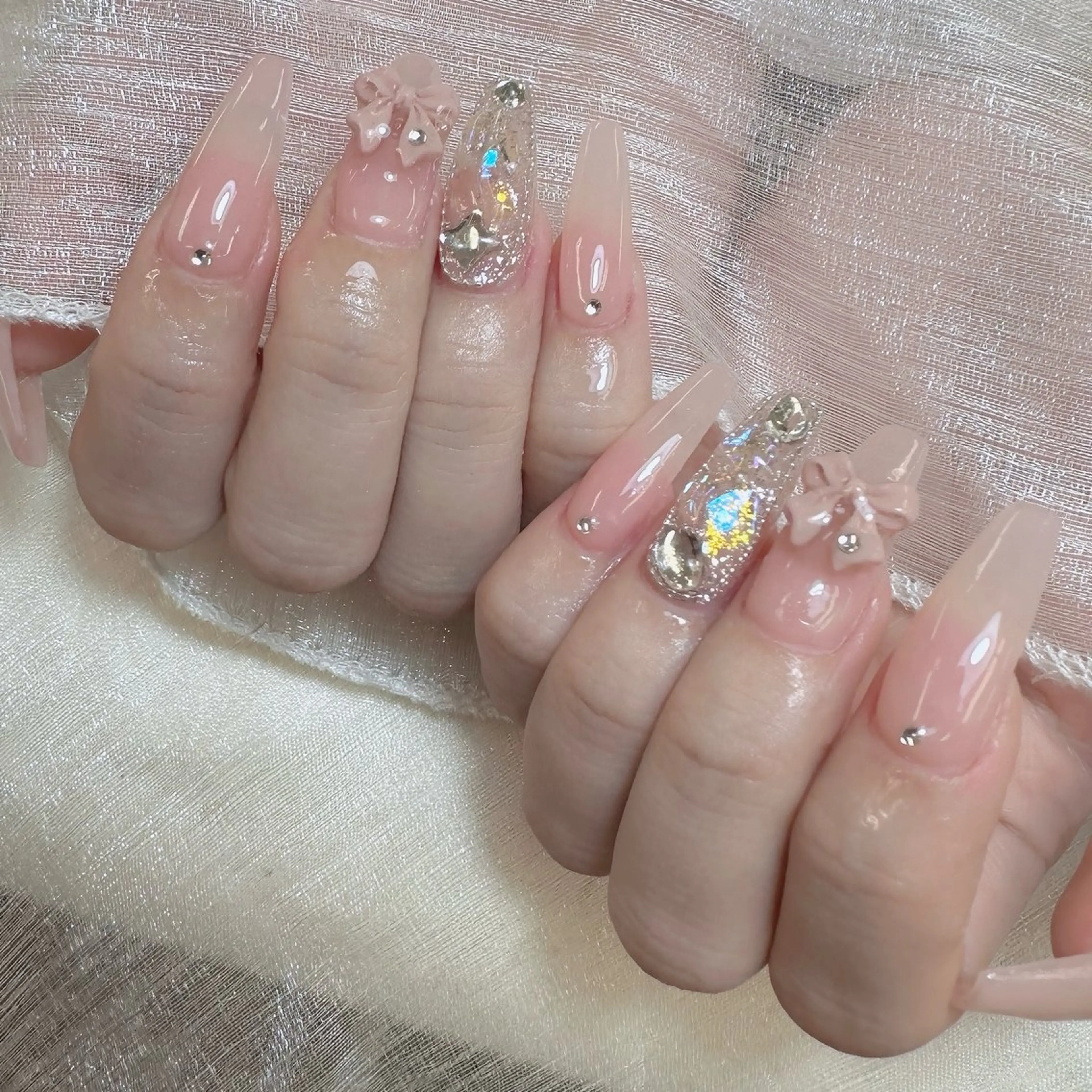 ネイル フットネイル フレンチネイル グラデーション 韓国ネイル ロングネイル ハンドネイル Hani Nail Salonのネイルデザイン