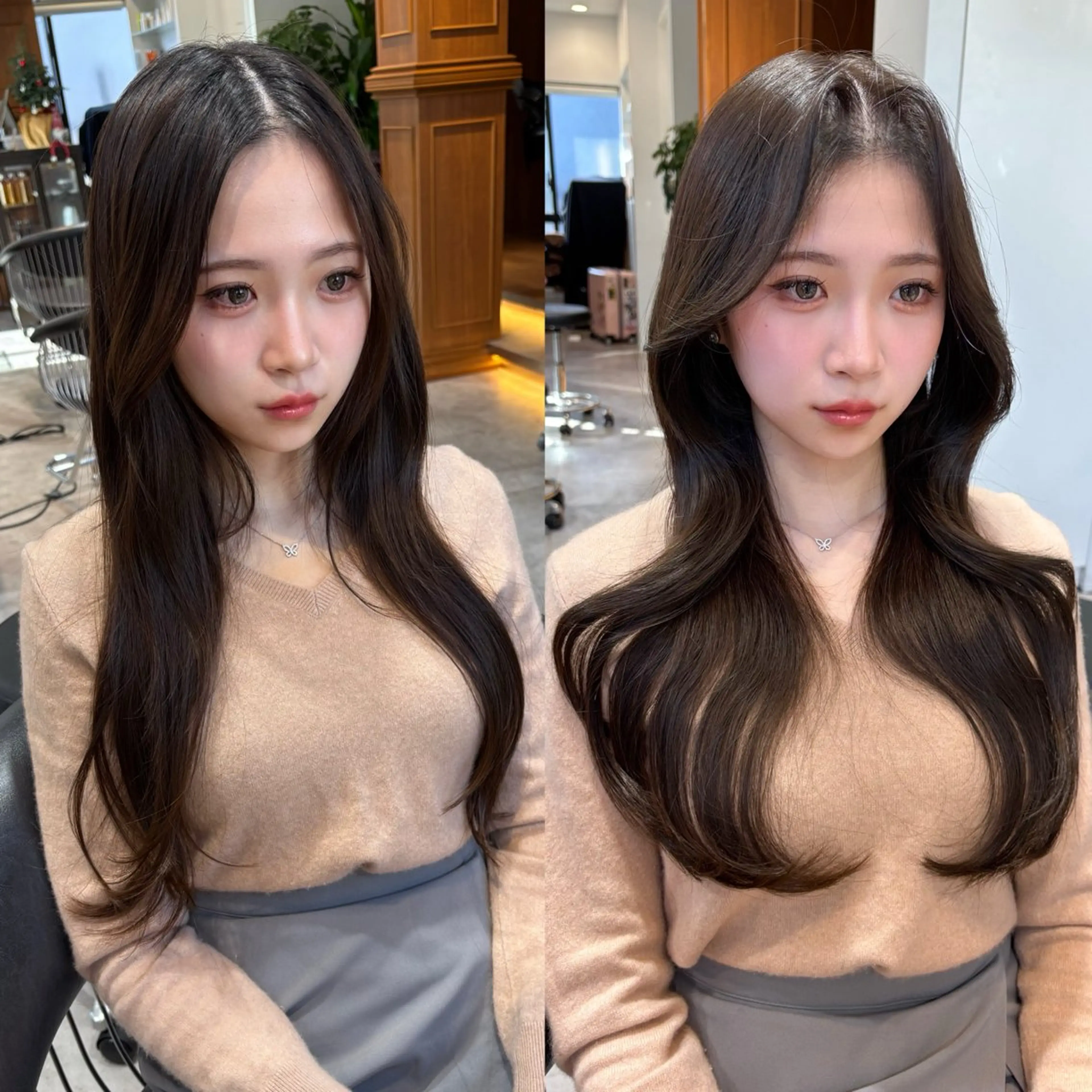 ロング カット ヘアカラー トリートメント 原宿/韓国レイヤー ボブ髪質改善Yasuのヘアスタイル
