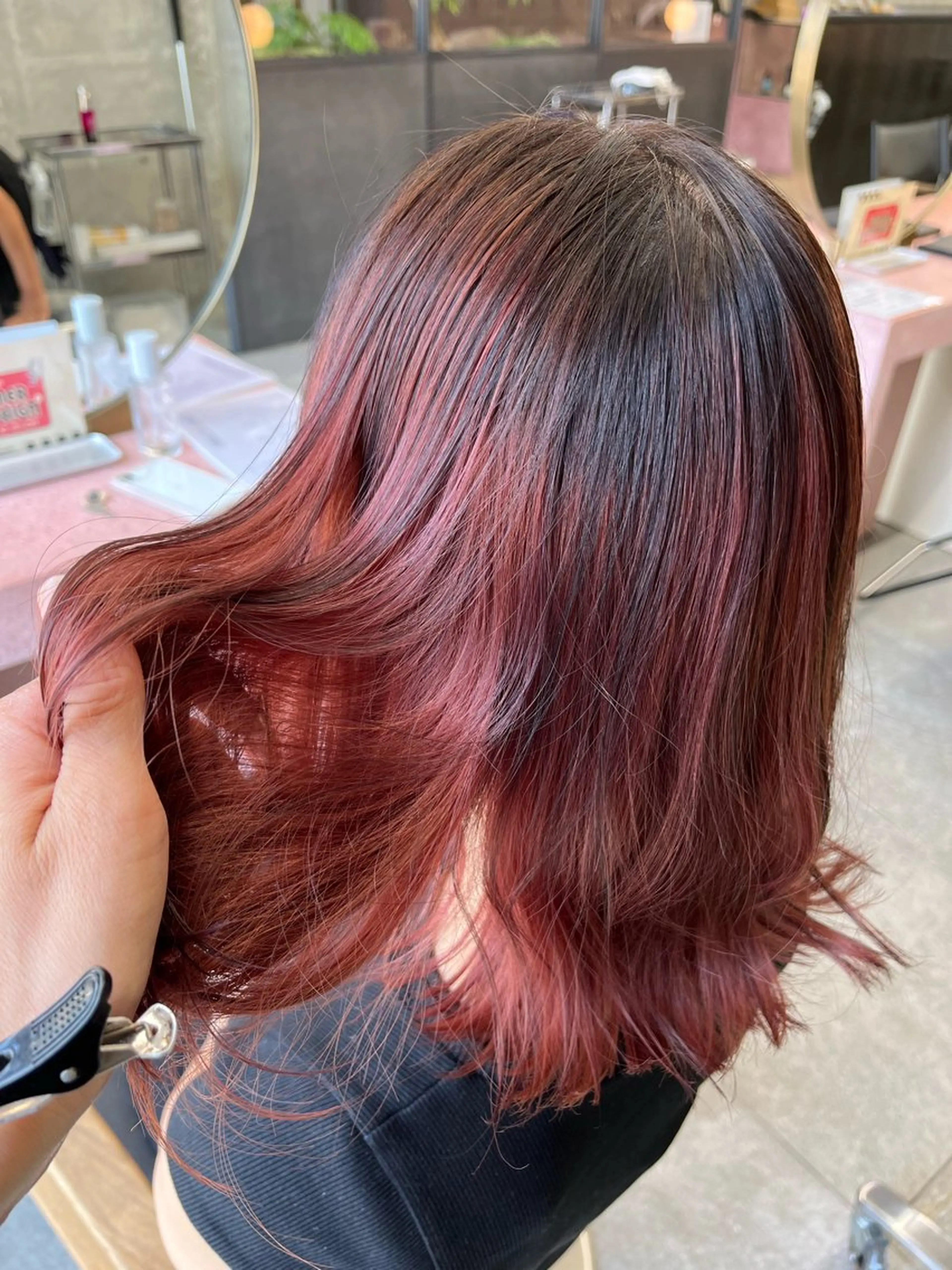 ミディアム カラー ブリーチ カット ヘアカラー 小木曽智美 /ボブ/ショートのヘアスタイル
