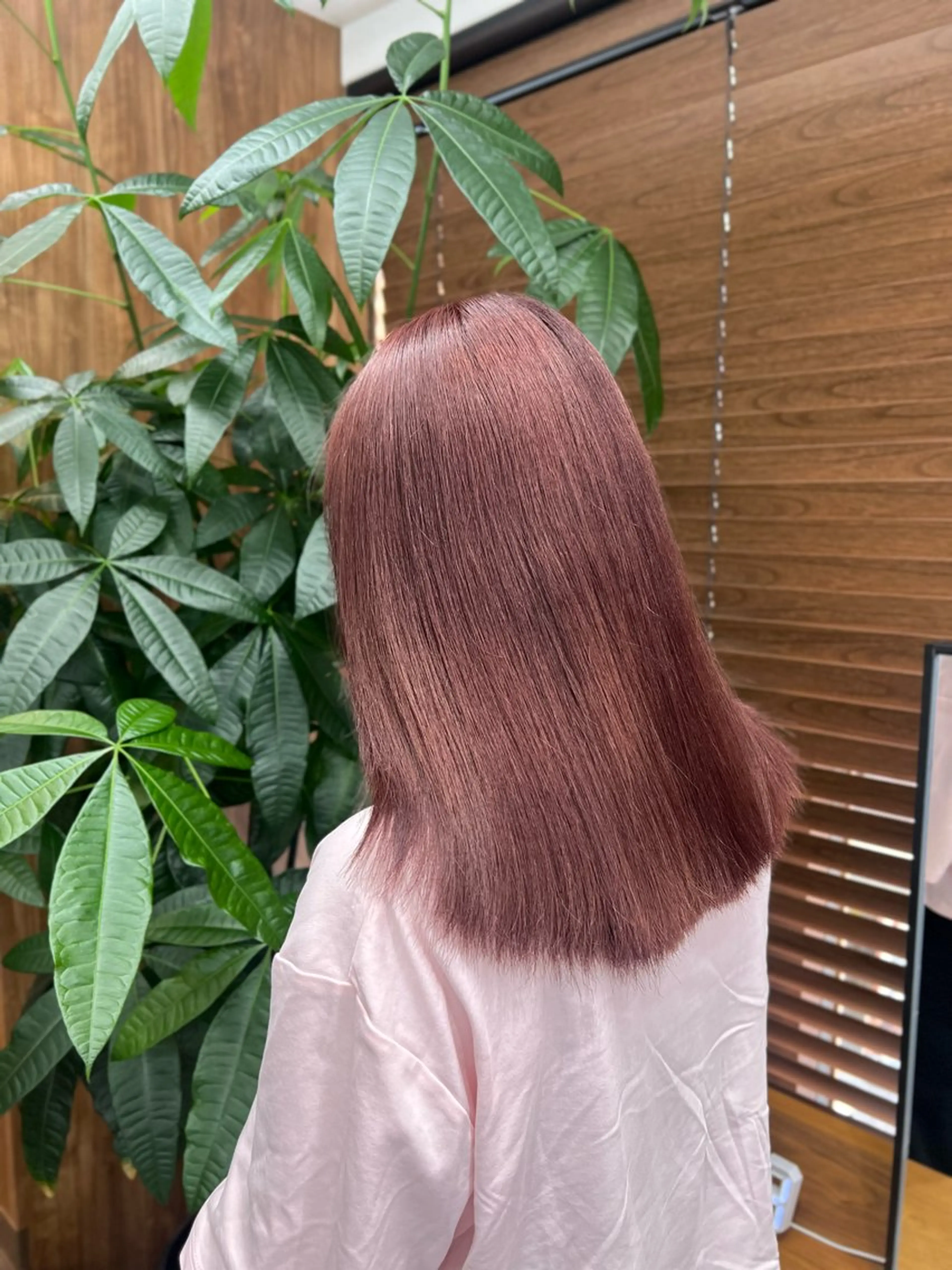 セミロング カラー シールエクステ ブリーチ ボルドーカラー ブラウンカラー 透明感カラー カットモデル募集 八王子/kyocoのヘアスタイル