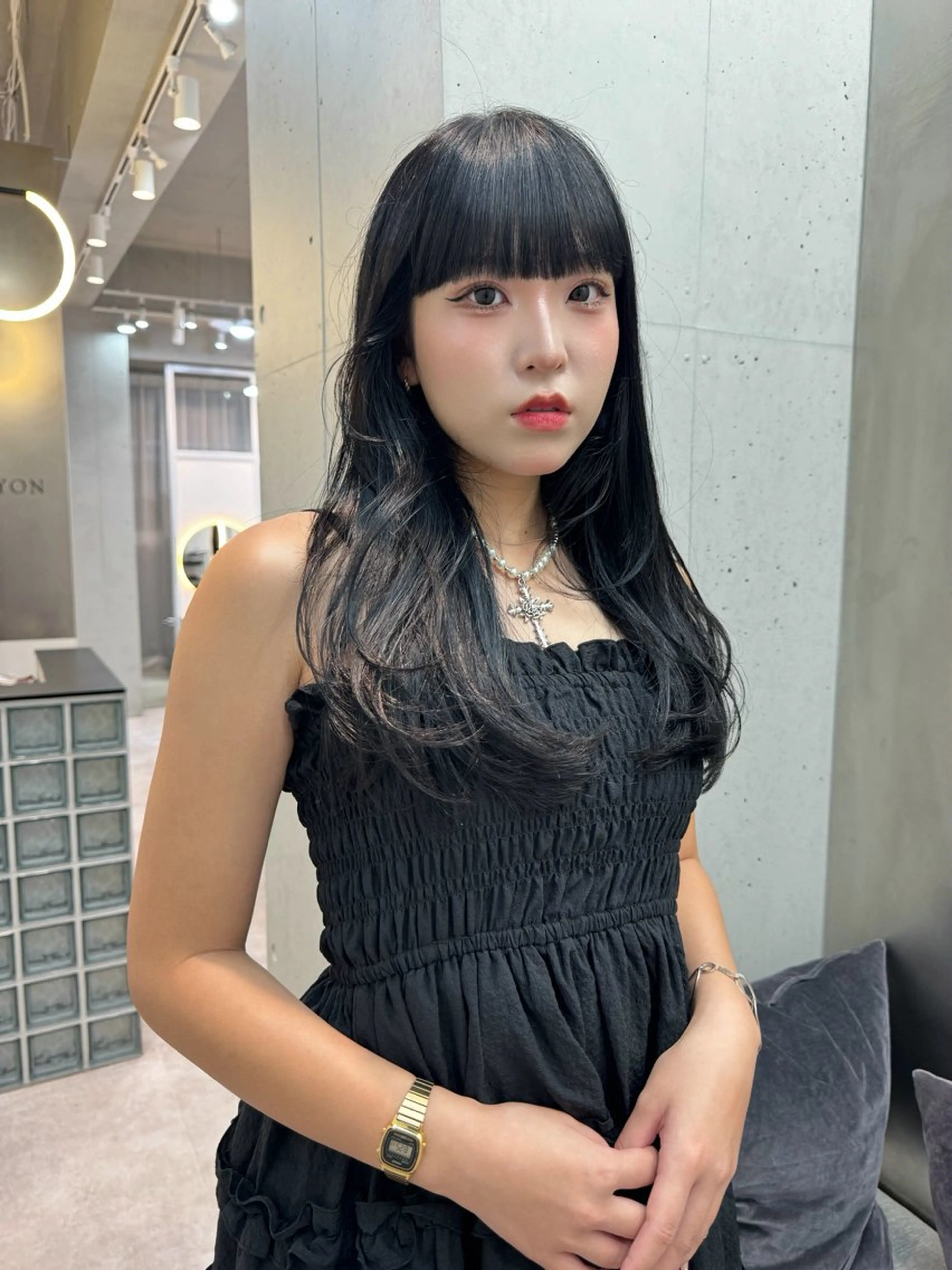 セミロング 髪質改善 韓国風ヘア レイヤーカット トリートメント SOYON nanamiのヘアスタイル