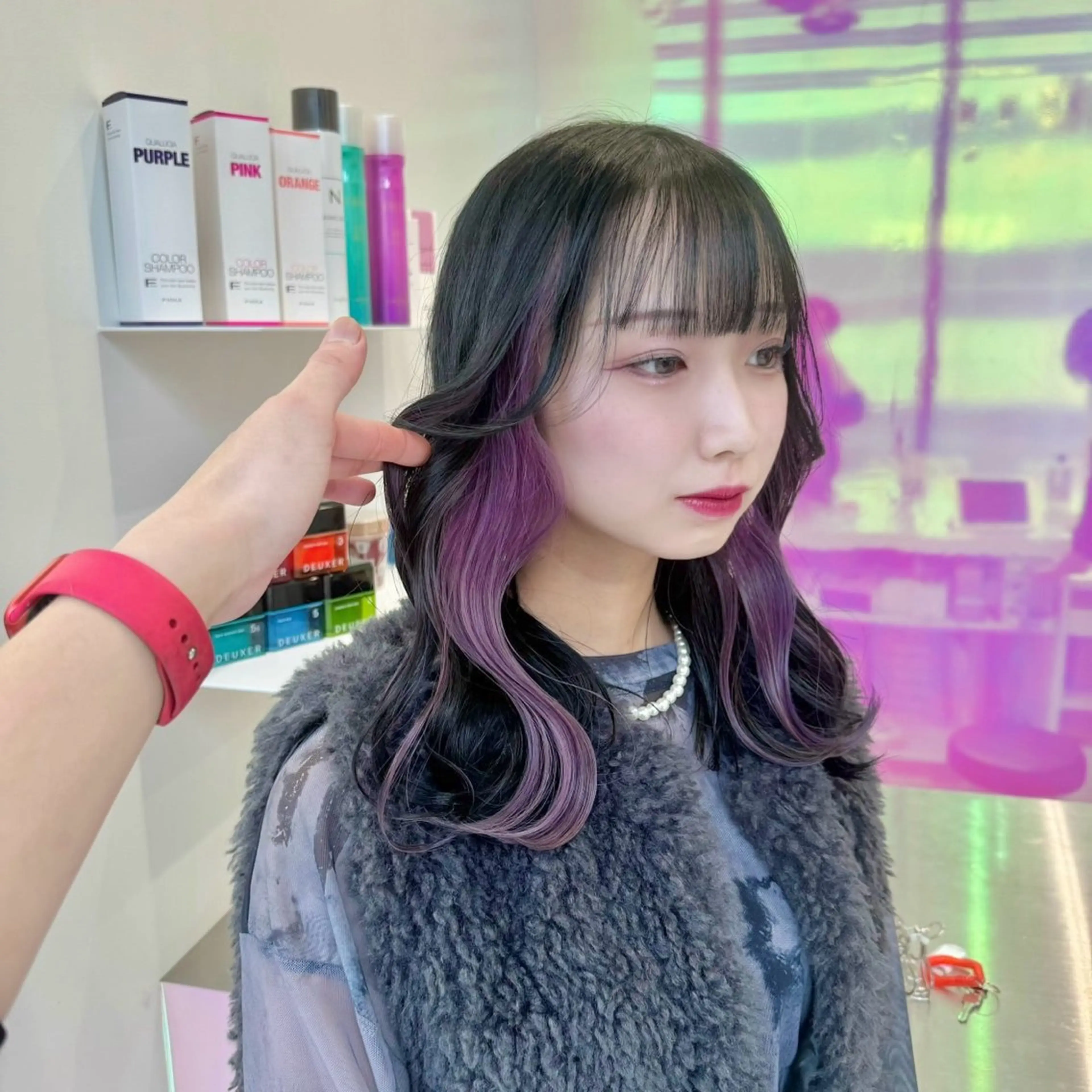 セミロング カラー ヘアカラー トリートメント ヘッドスパ ヘアセット 韓国スタイル🇰🇷 トレンドレイヤー🪡のヘアスタイル