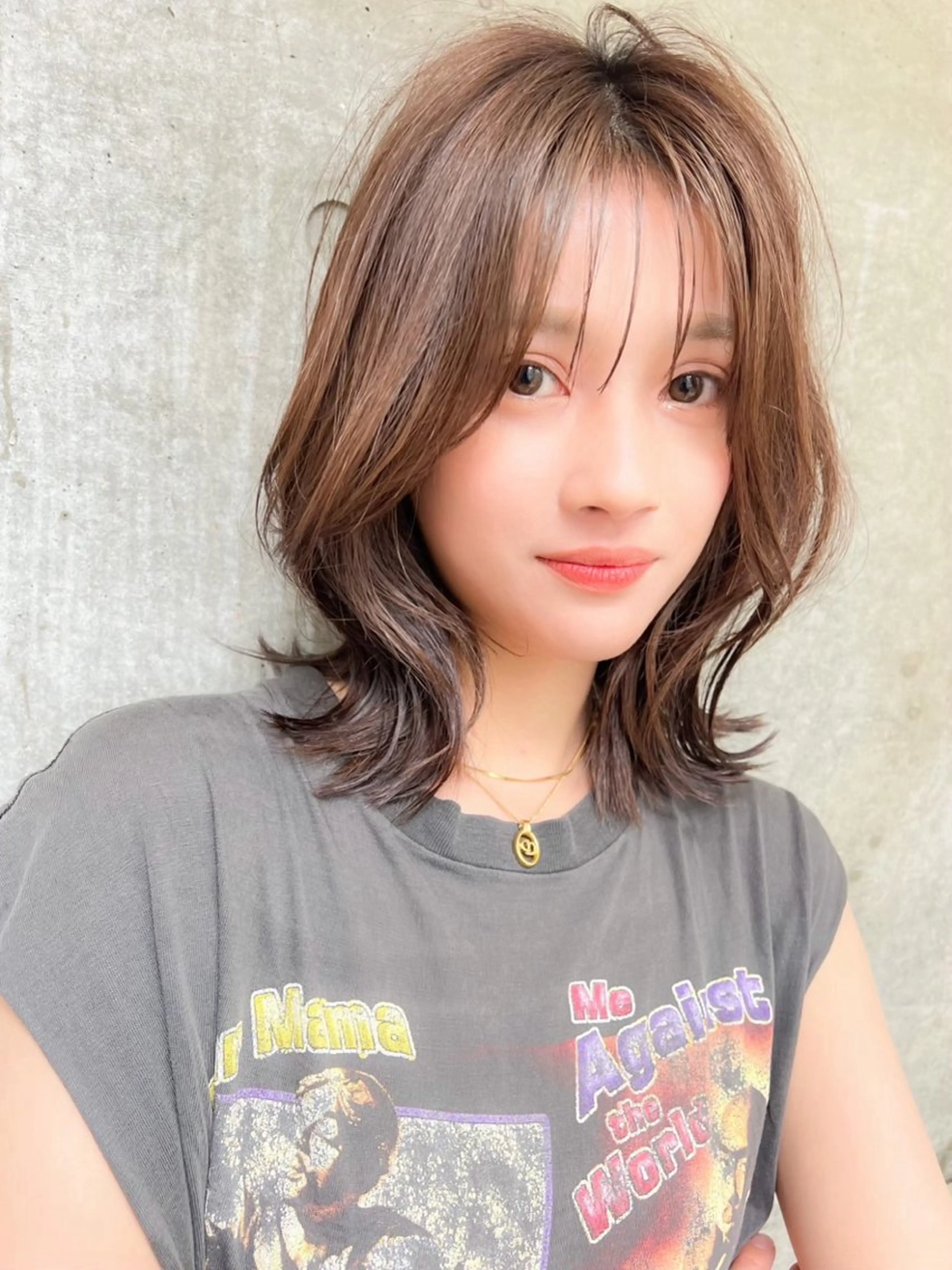 ミディアム ヘアカラー トリートメント くびれヘア/艶カラー /髪質改善🌷喜美花のヘアスタイル