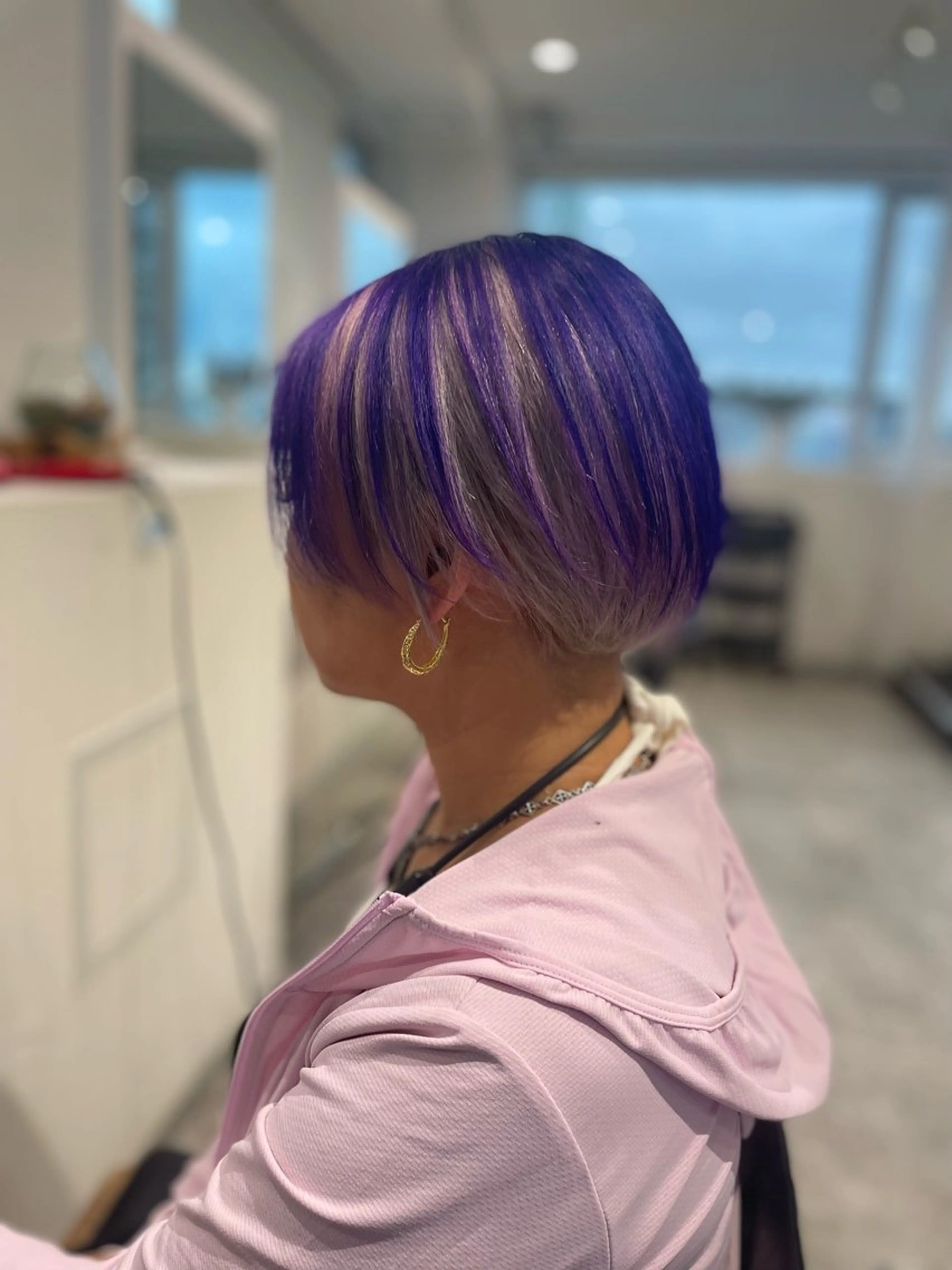 ショート カラー パープルカラー シルバー ヘアカラー トリートメント GaKu/ハイトーン /ブリーチ/ブロンドのヘアスタイル
