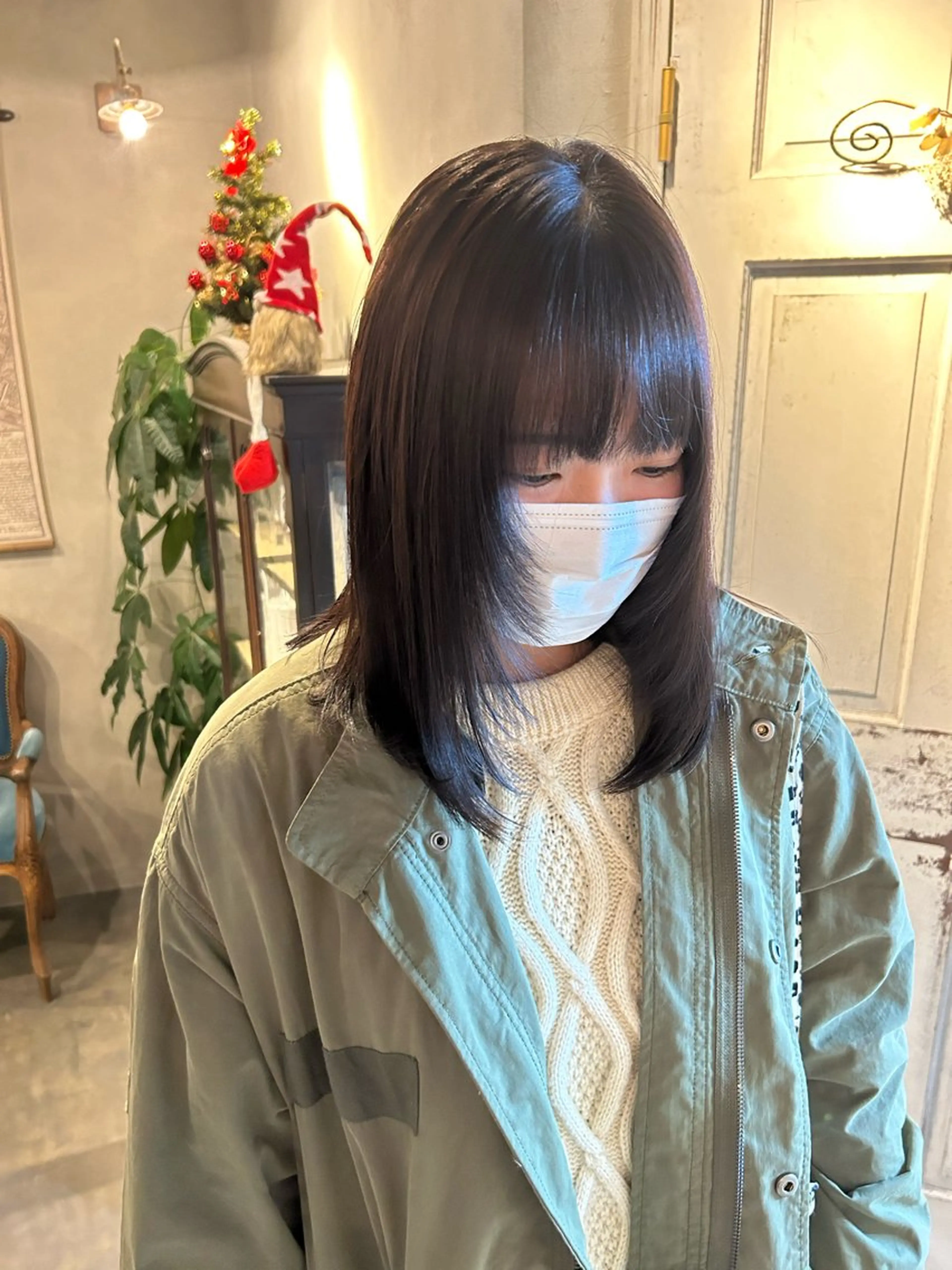 ミディアム 顔周りカット レイヤーカット manaka/カット モデル募集中📣💬のヘアスタイル