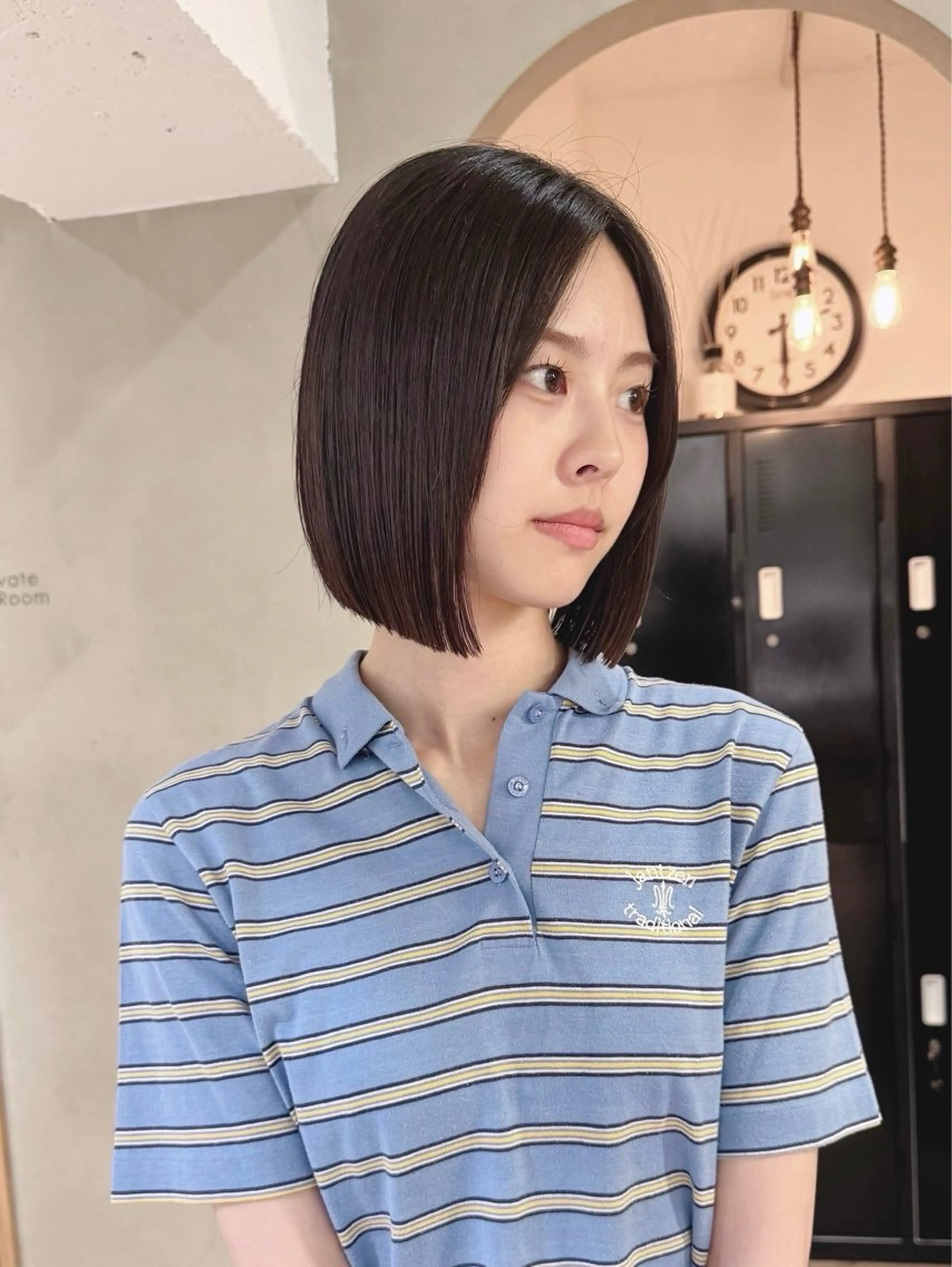 ミディアム カラー 切りっぱなしボブ ボブ カット 縮毛矯正 ボブ/ショート 🌟梅田盛一🌟のヘアスタイル