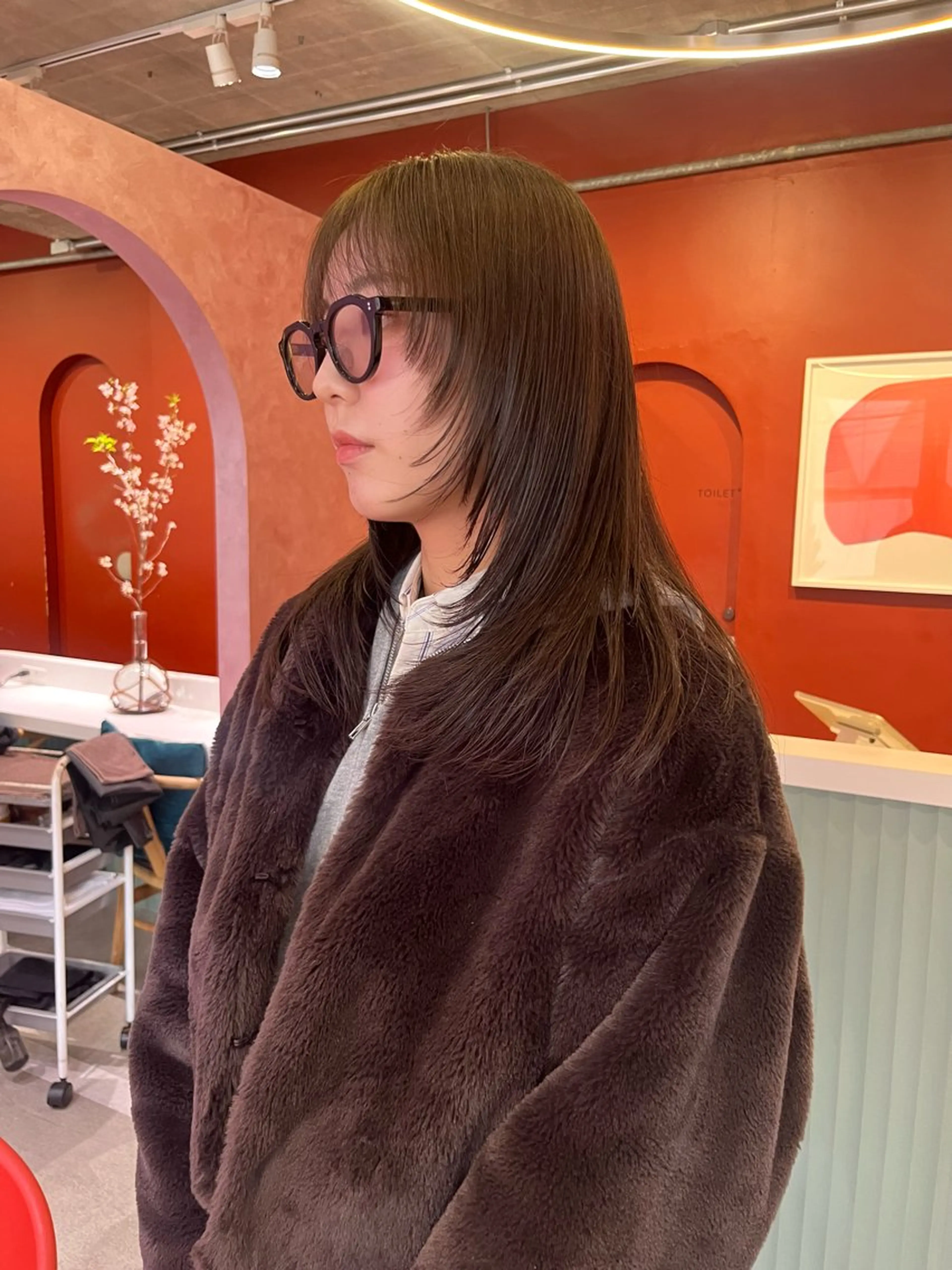 セミロング カラー 似合わせ小顔レイヤー 🎀nonokaのヘアスタイル