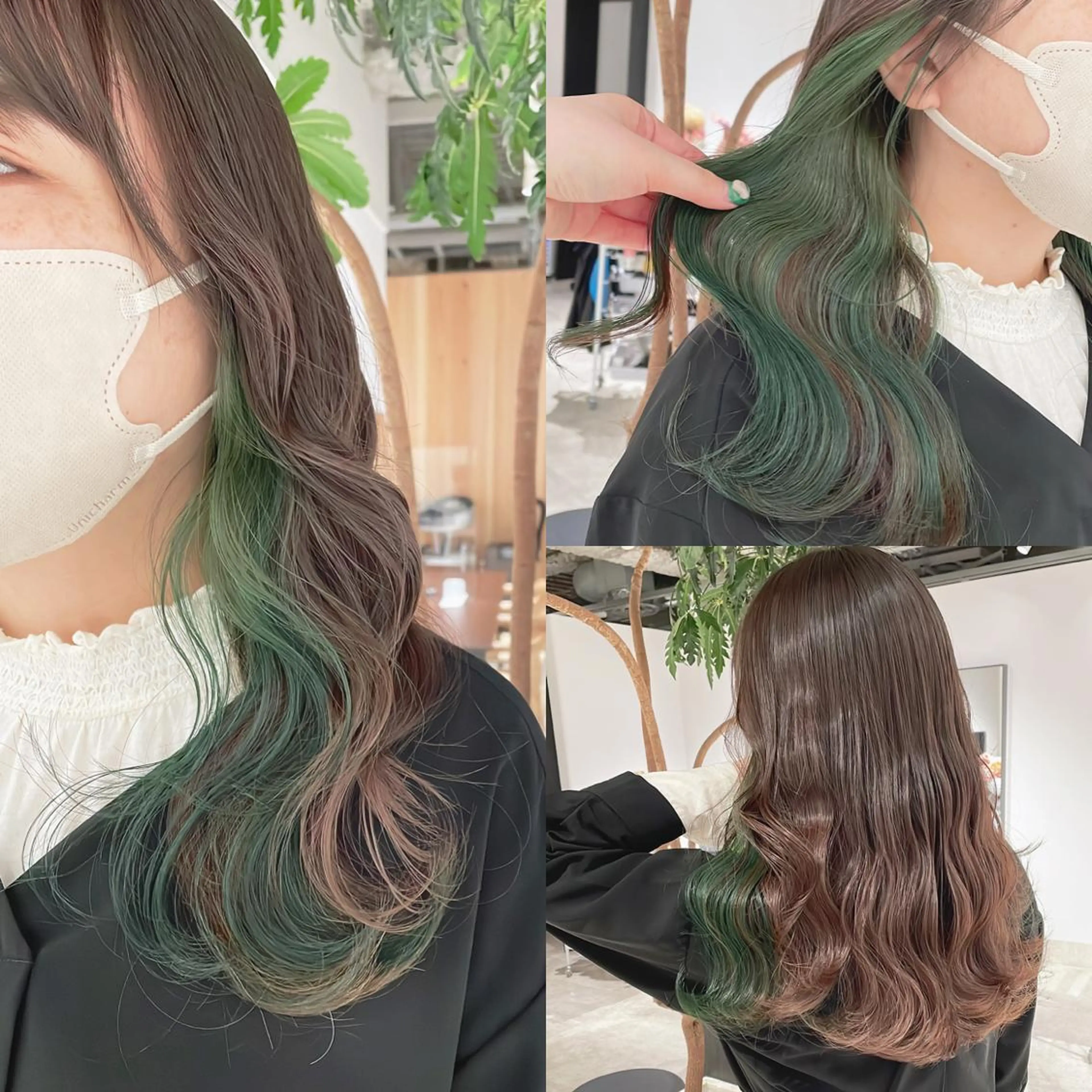 ロング カラー ブリーチ ヘアカラー トリートメント 渋谷:インナーカラー ／🍒エリカ🍒のヘアスタイル