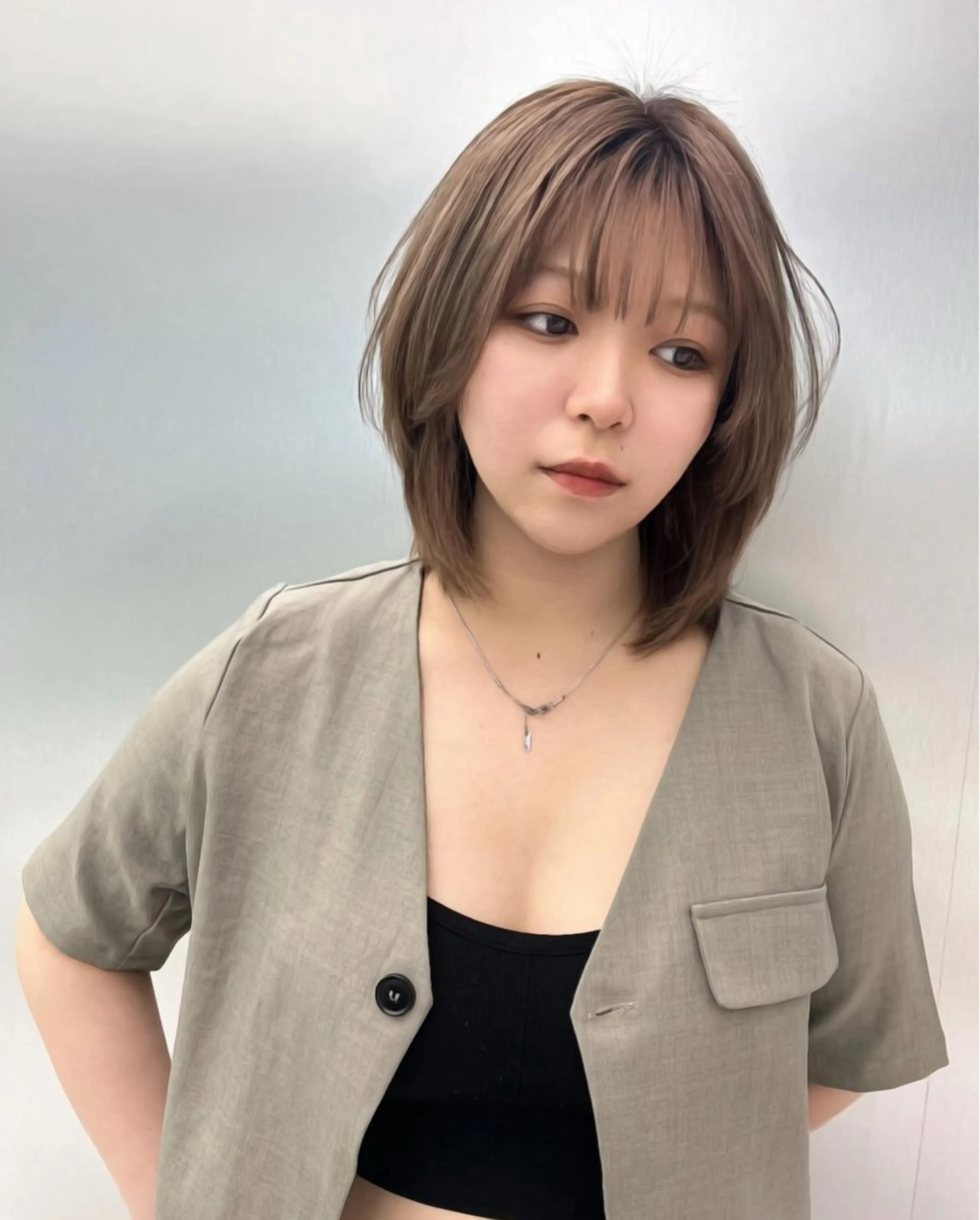 ミディアム ヘアカラー トリートメント 心斎橋ヘアカラー ブリーチmarinaのヘアスタイル
